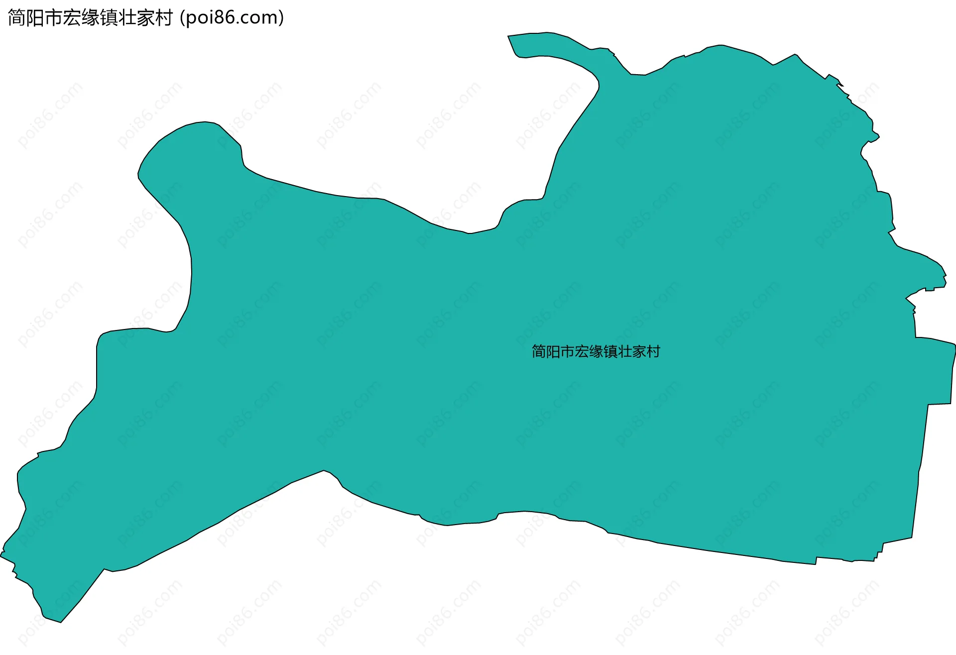 简阳市宏缘镇壮家村边界地图