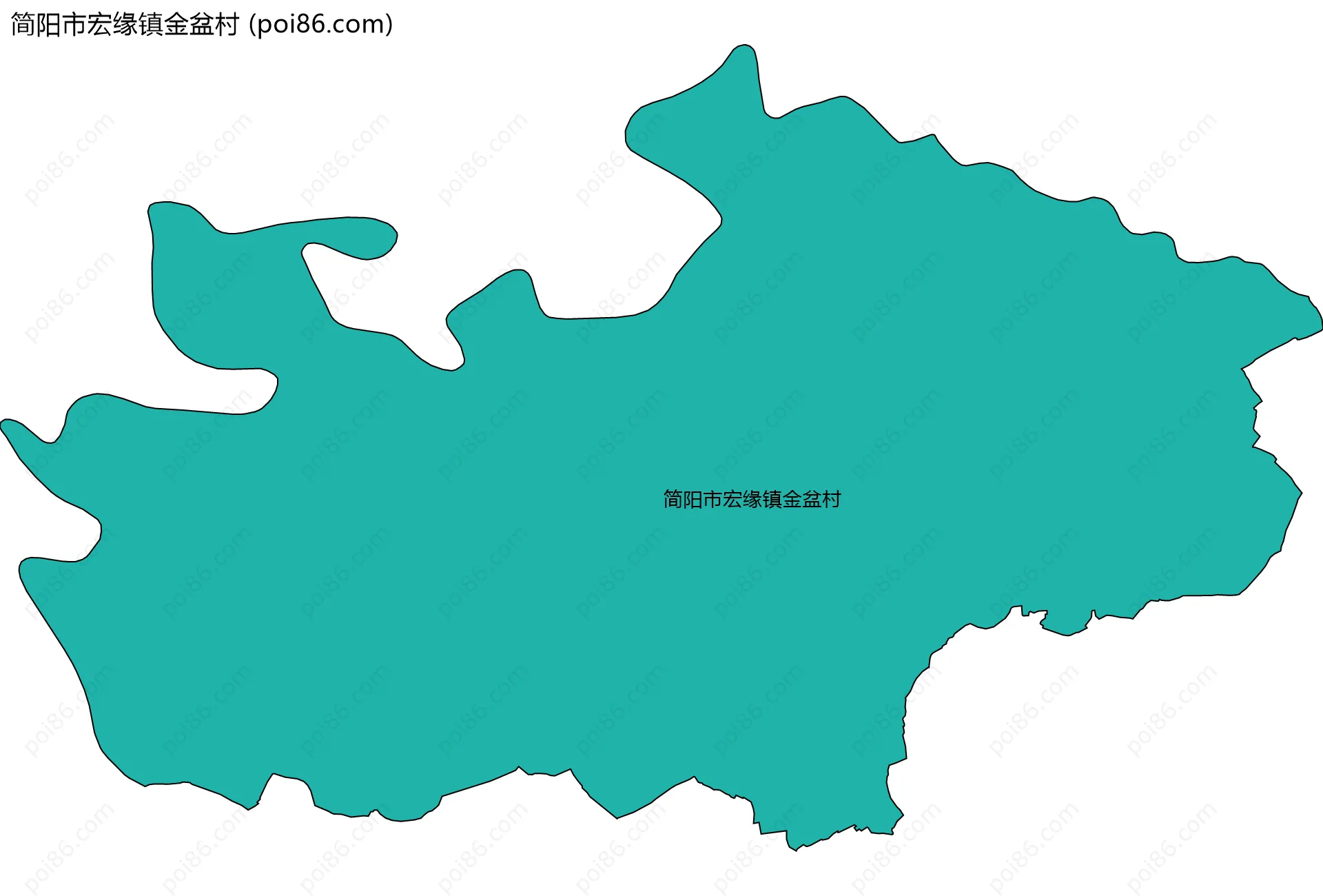 简阳市宏缘镇金盆村边界地图