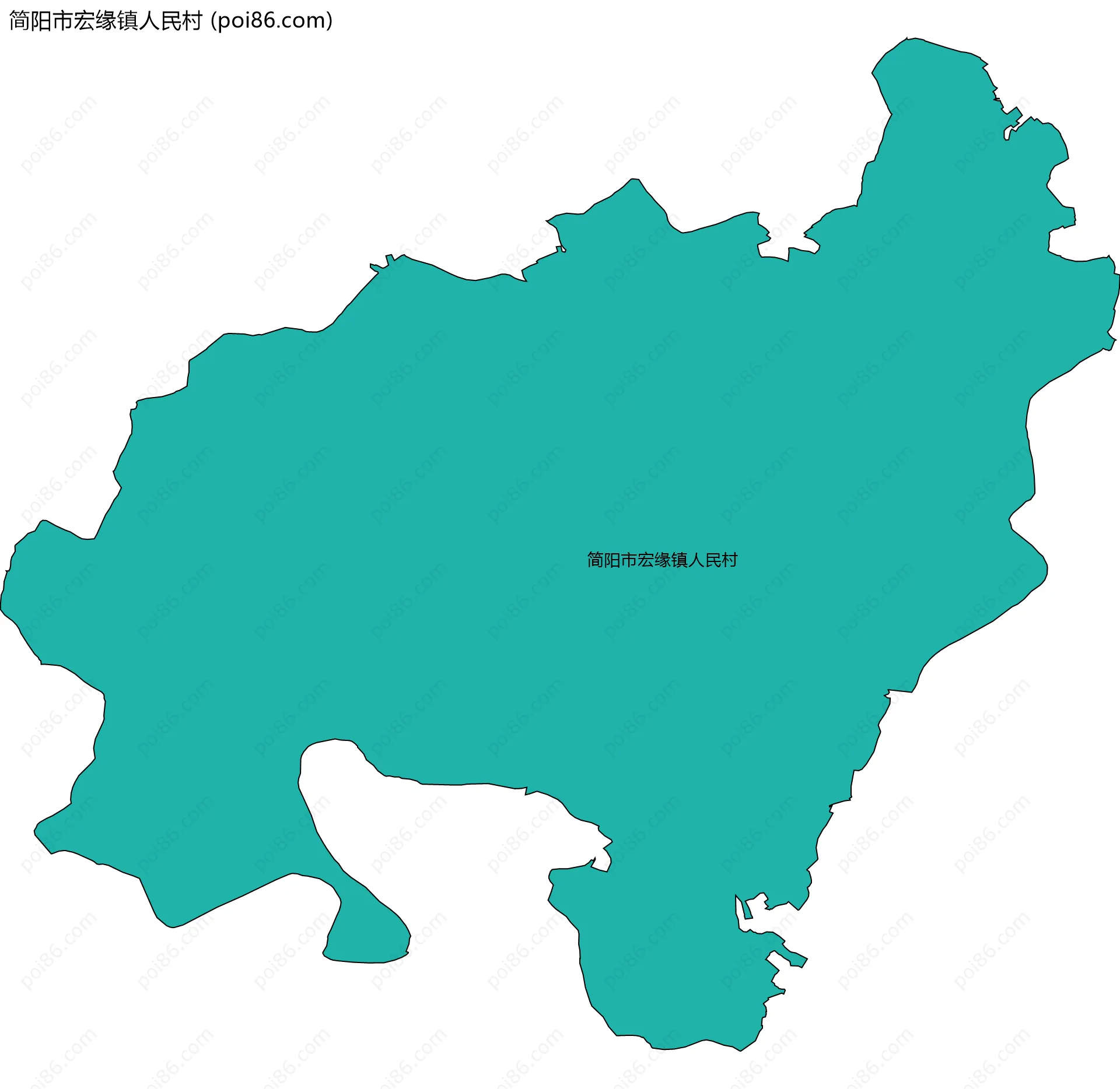 简阳市宏缘镇人民村边界地图