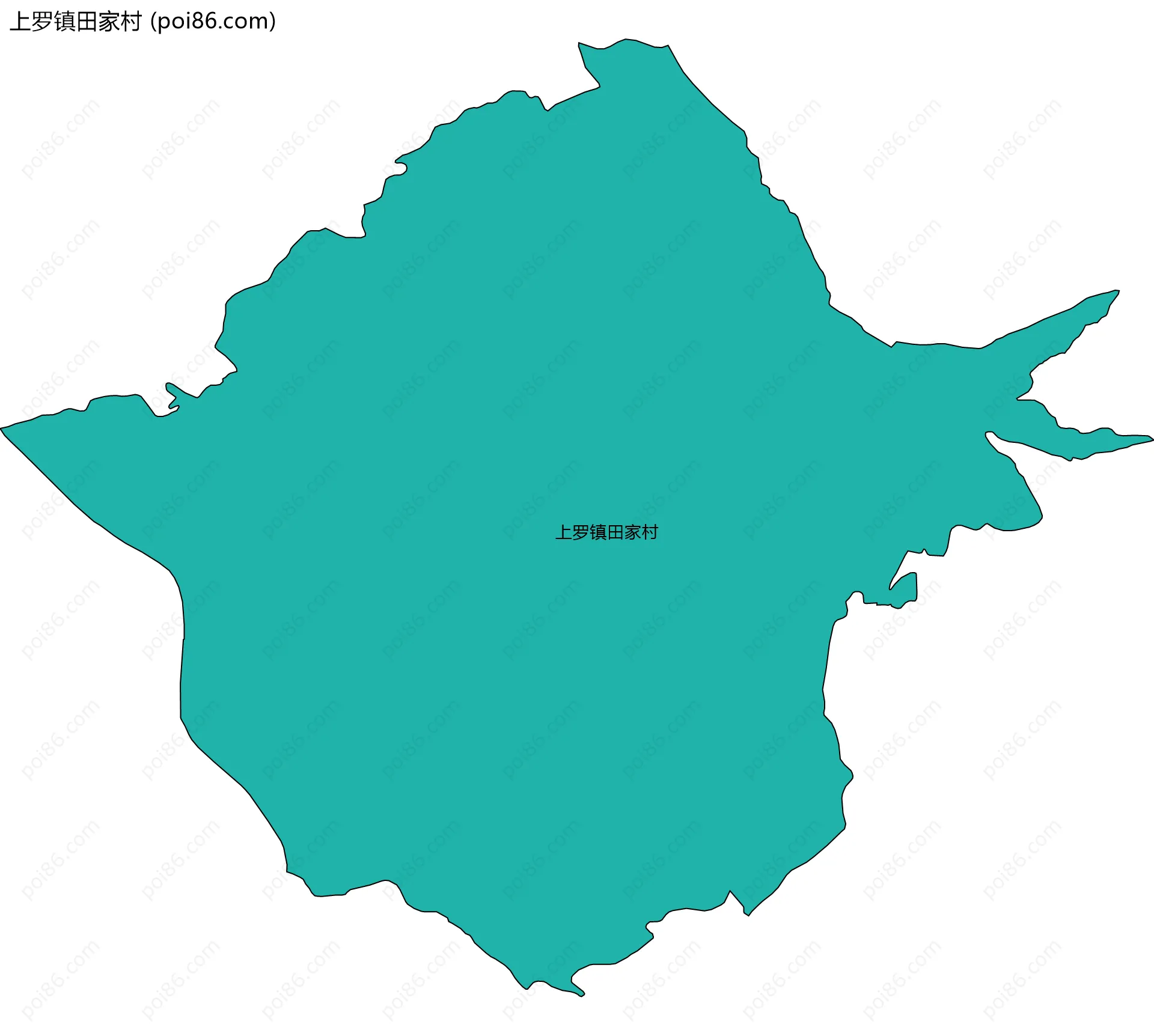 上罗镇田家村边界地图