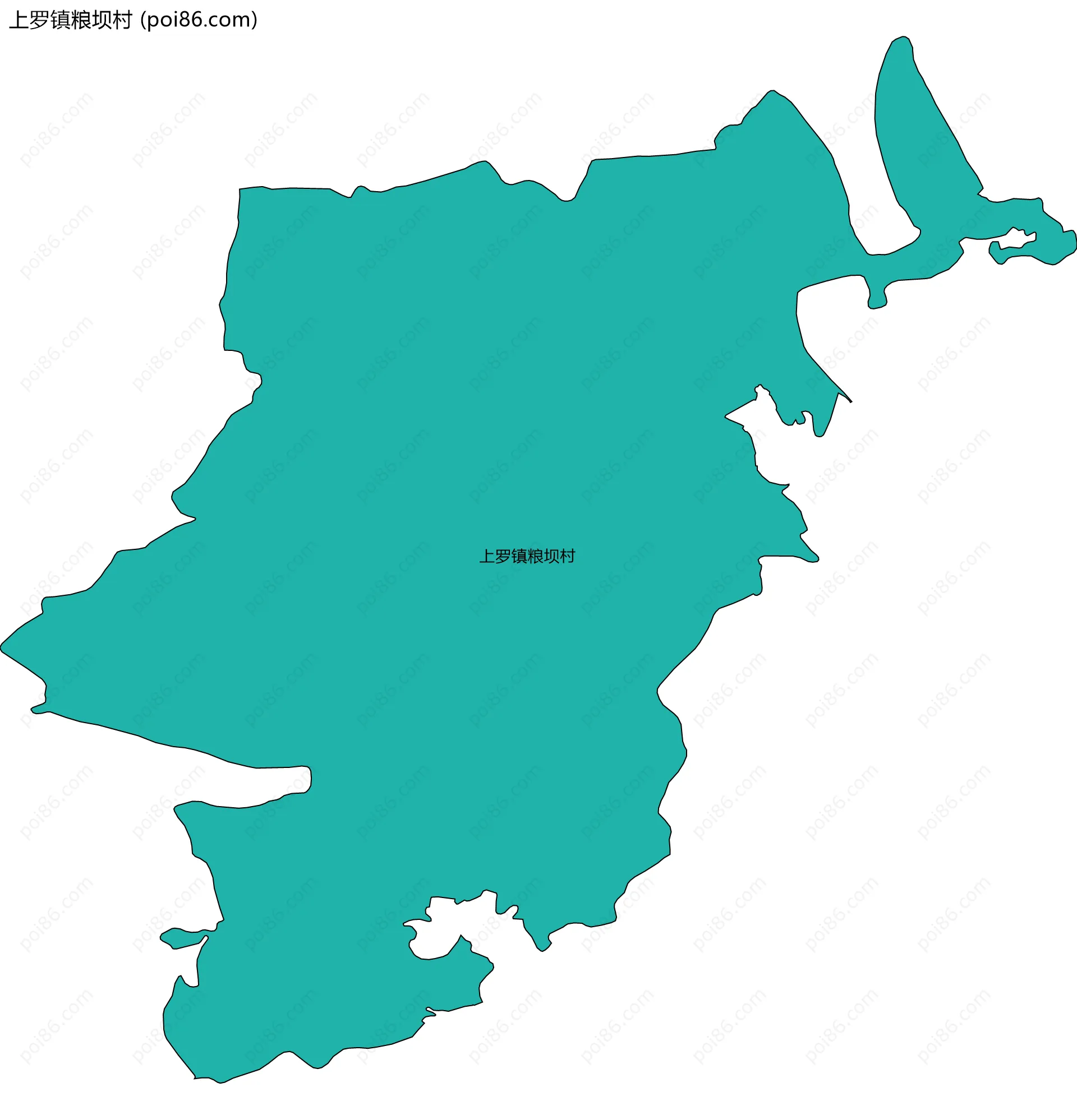 上罗镇粮坝村边界地图