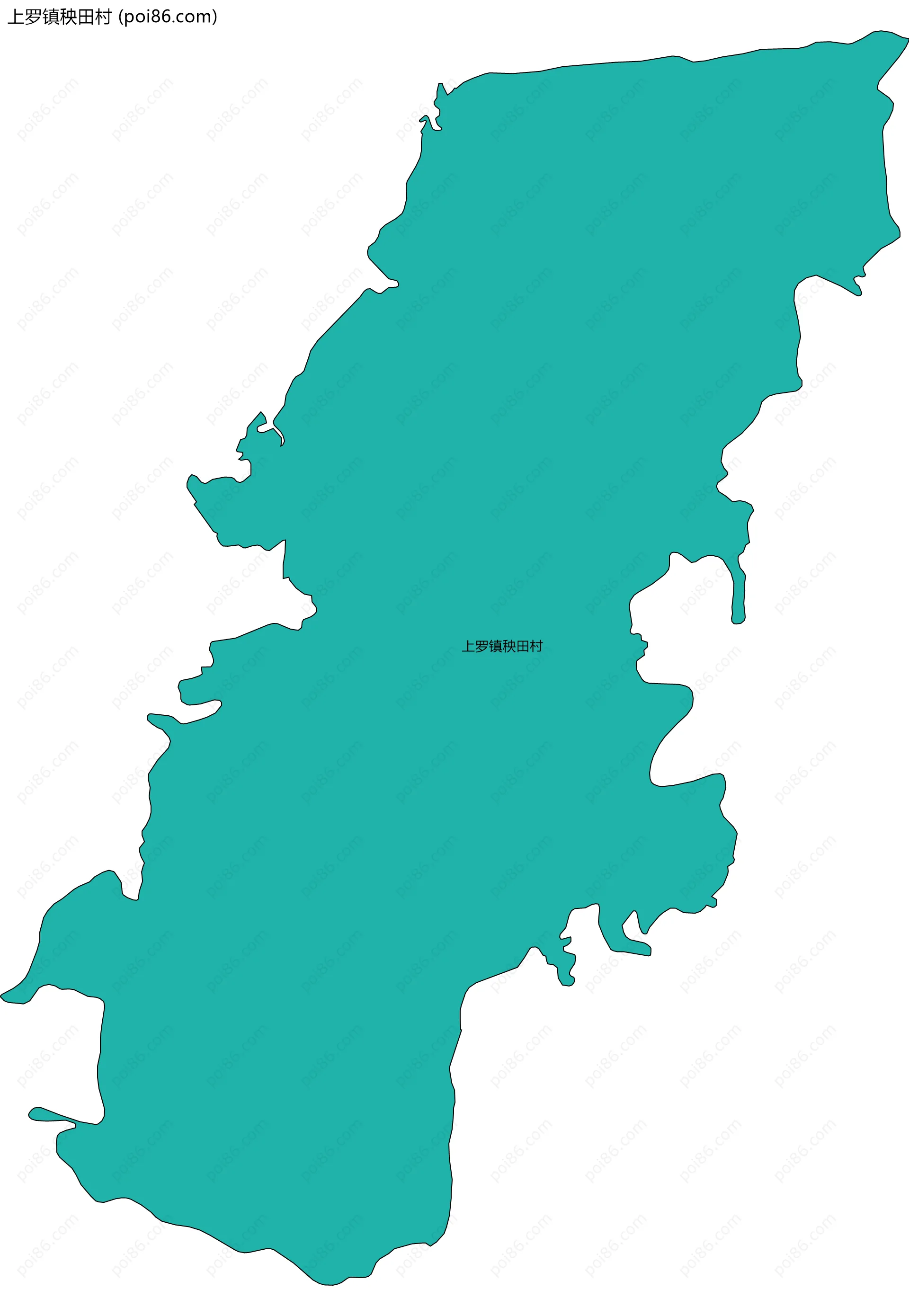 上罗镇秧田村边界地图