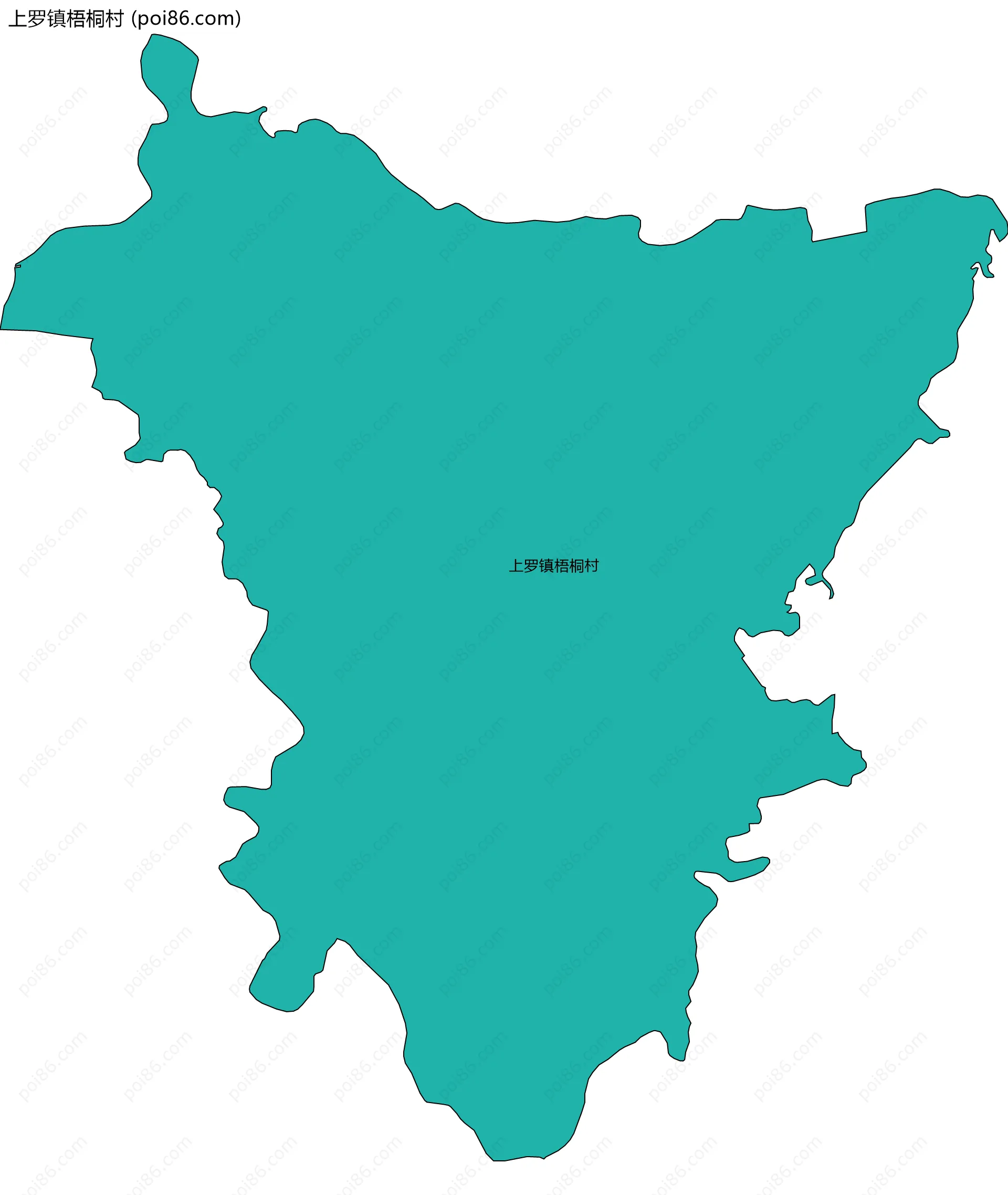 上罗镇梧桐村边界地图