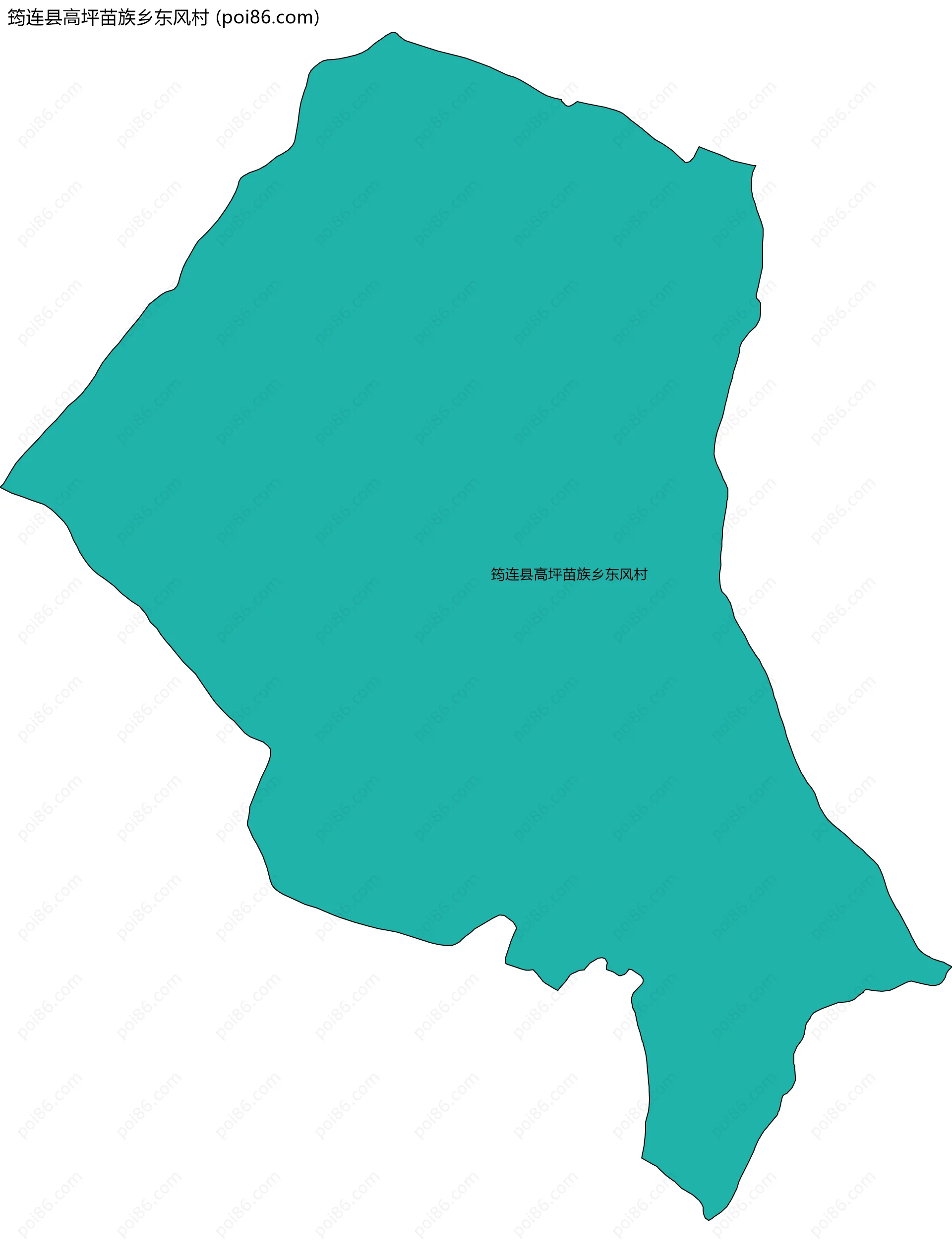 筠连县高坪苗族乡东风村边界地图