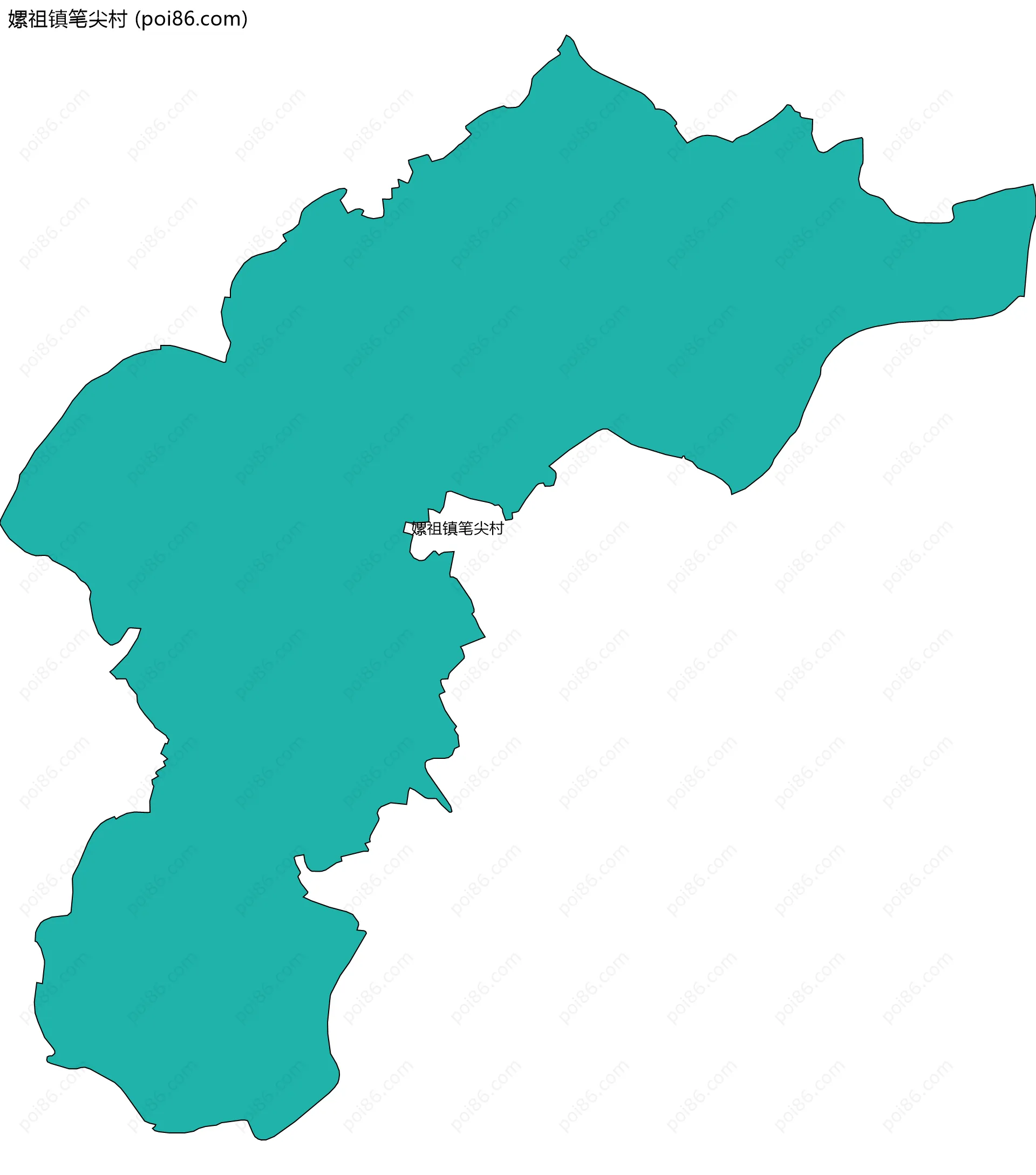 嫘祖镇笔尖村边界地图