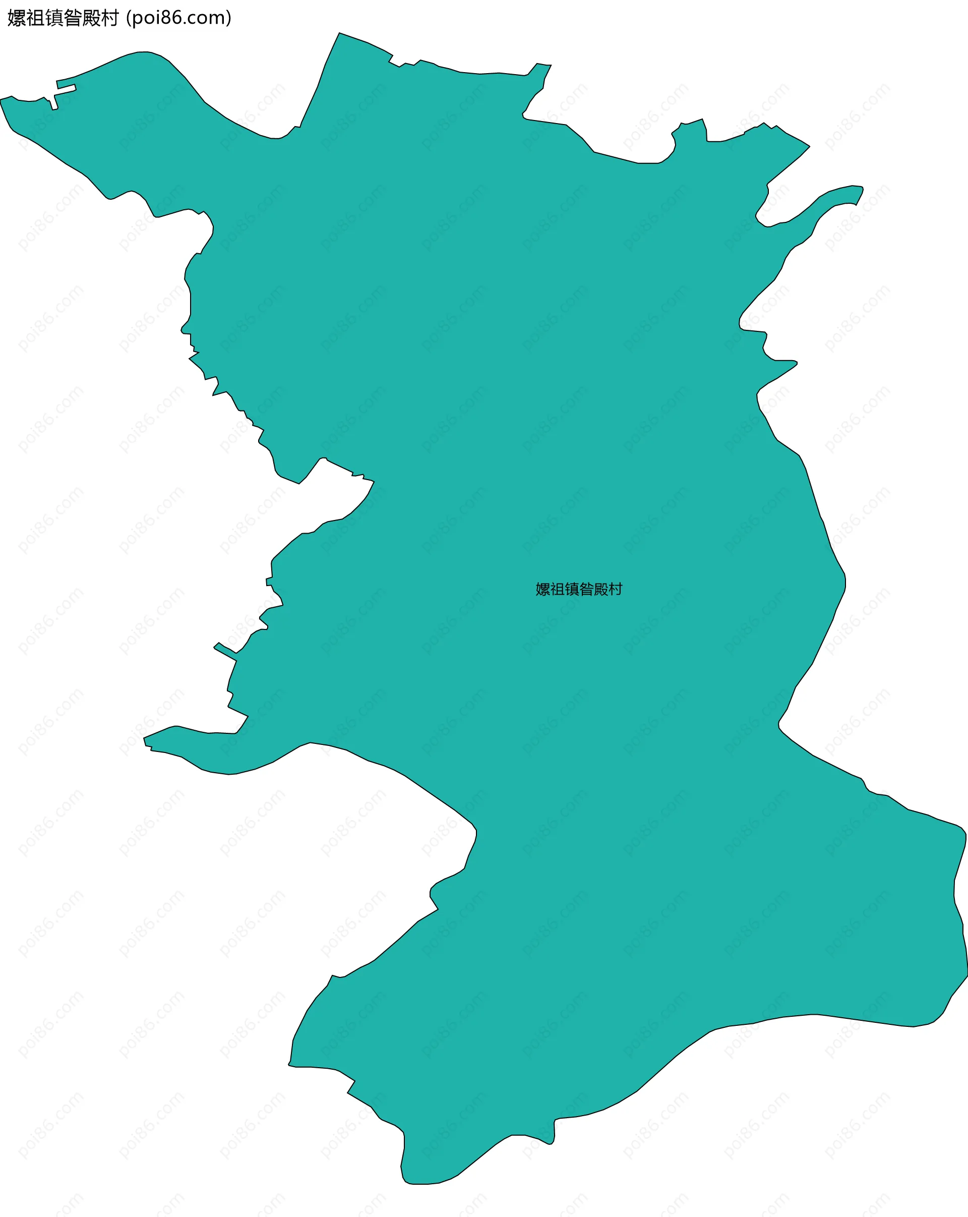 嫘祖镇昝殿村边界地图