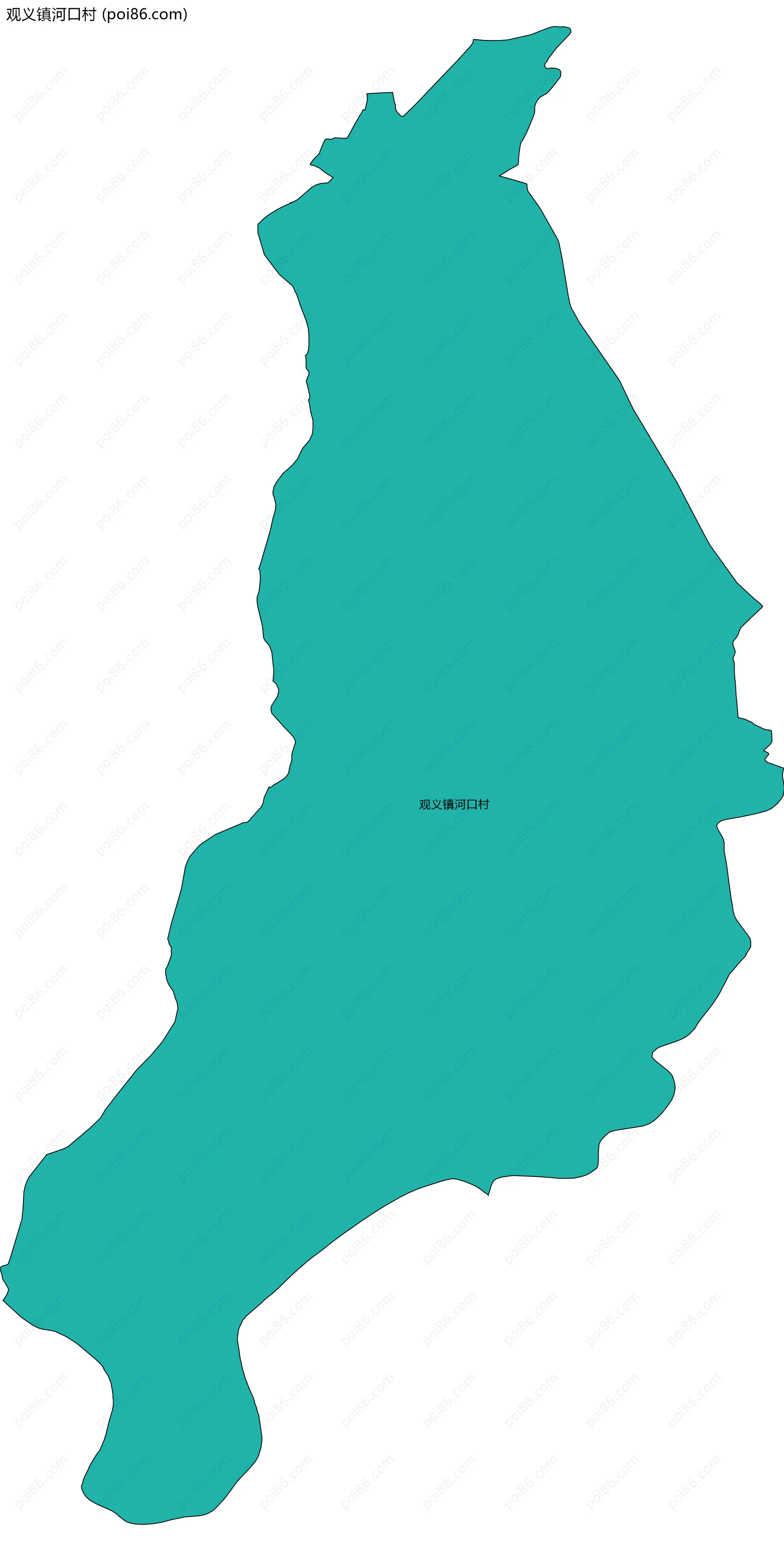 观义镇河口村边界地图