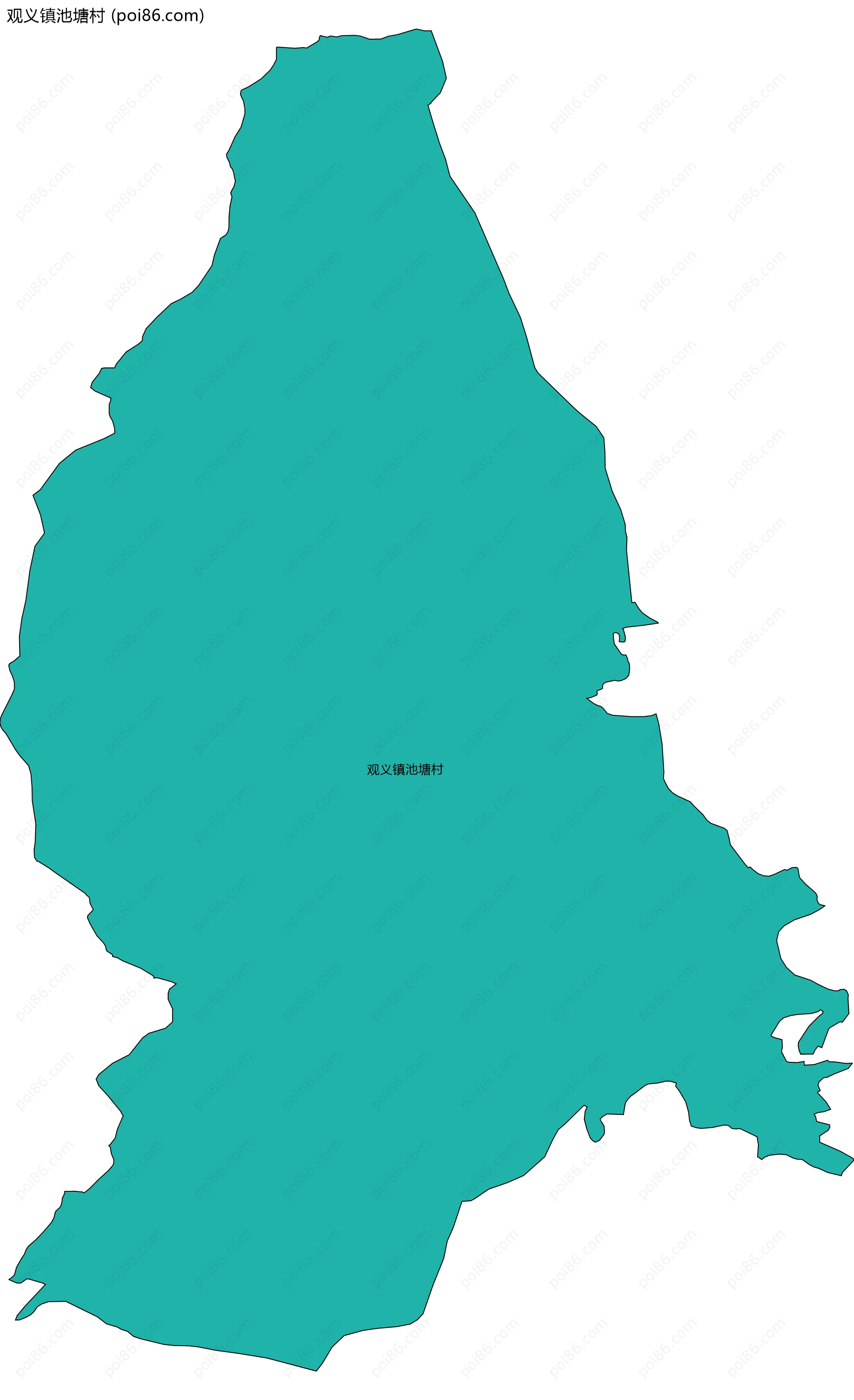 观义镇池塘村边界地图