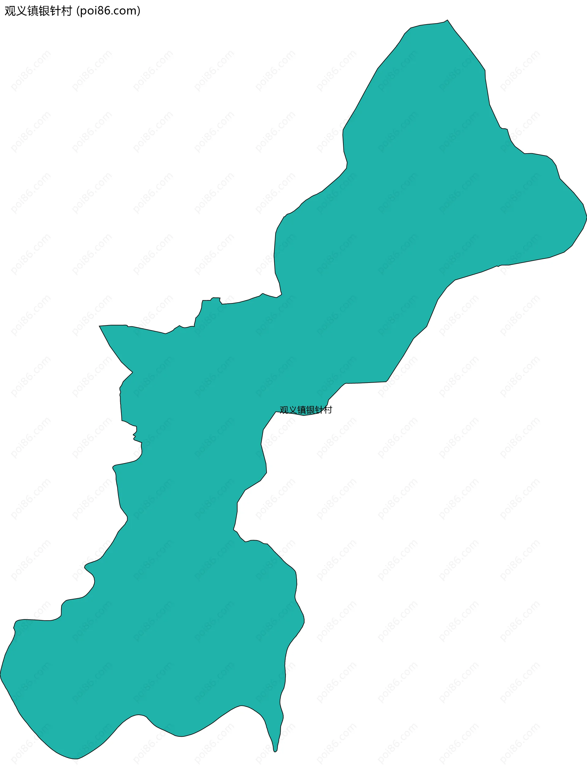 观义镇银针村边界地图