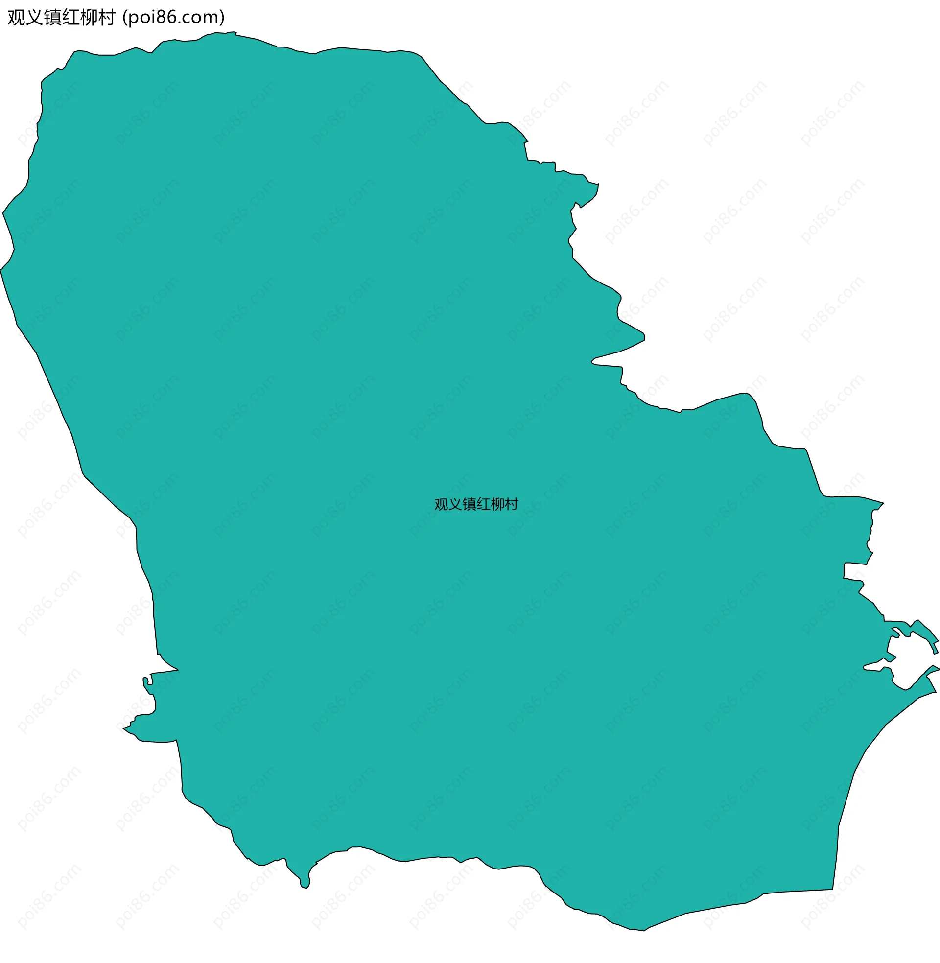 观义镇红柳村边界地图