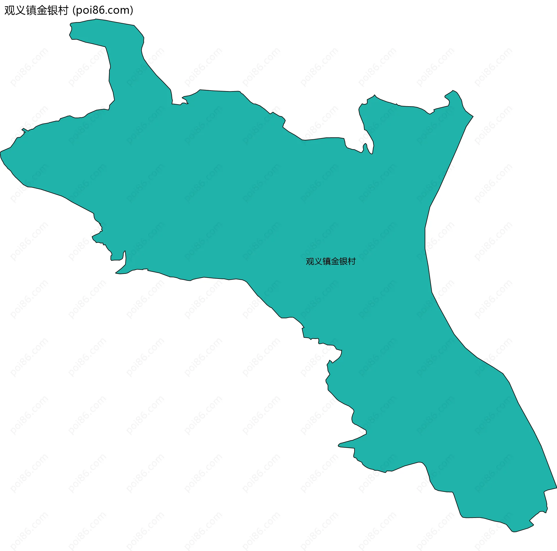 观义镇金银村边界地图