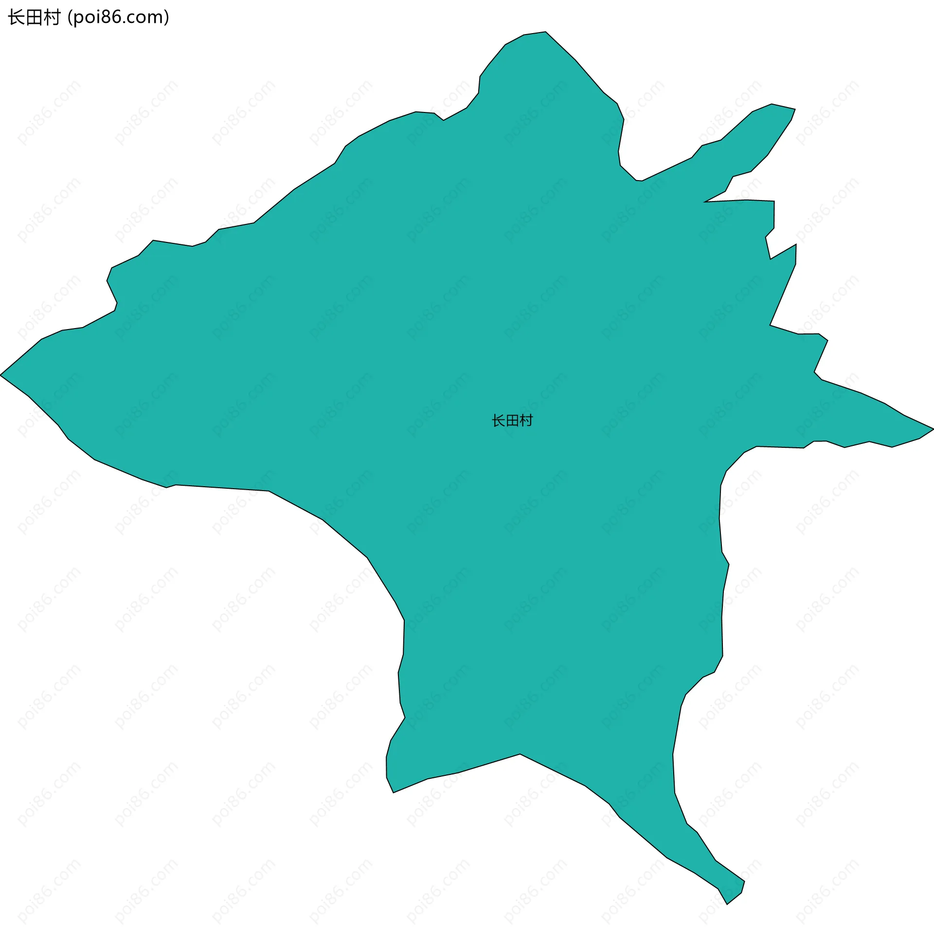 长田村边界地图