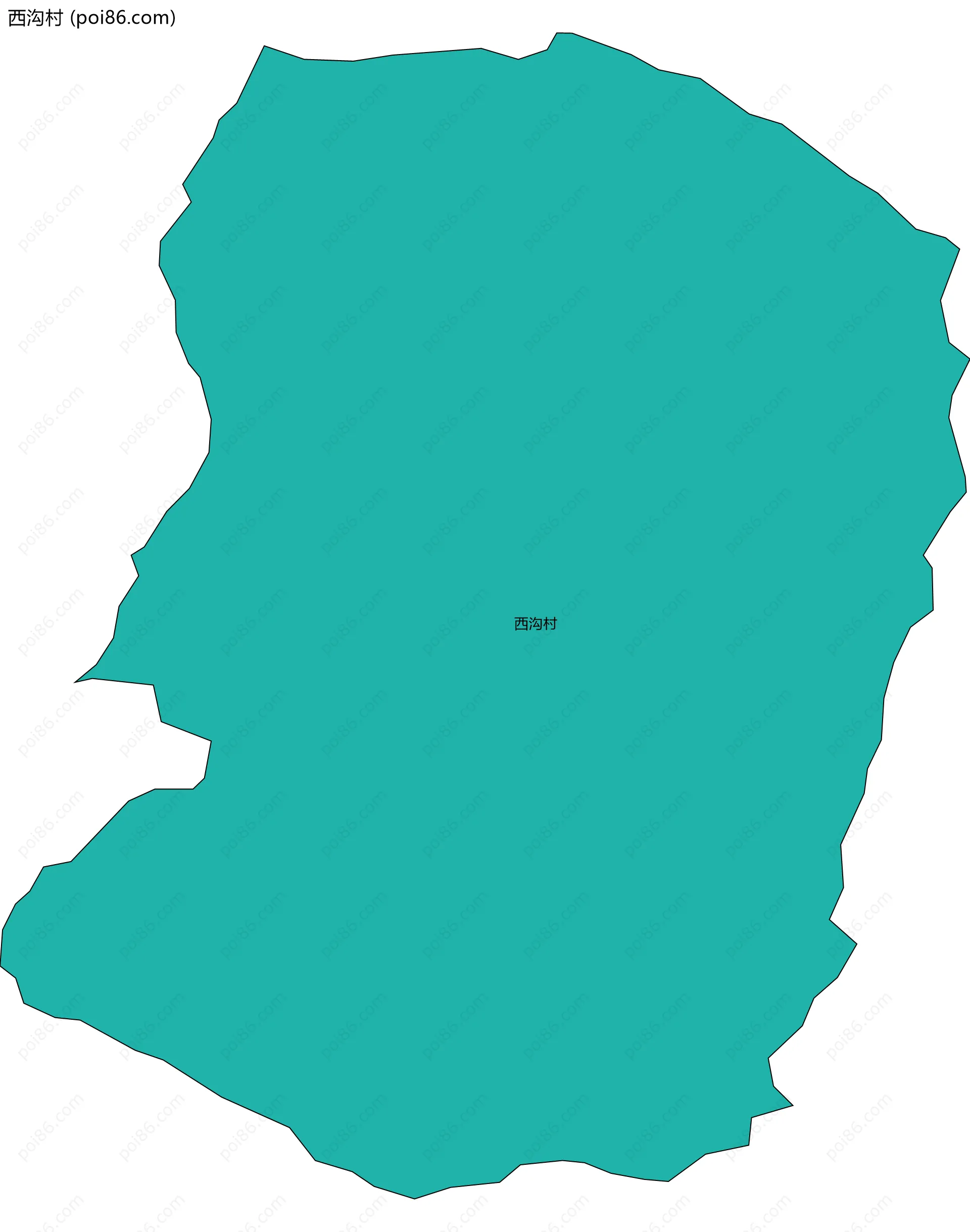 西沟村边界地图