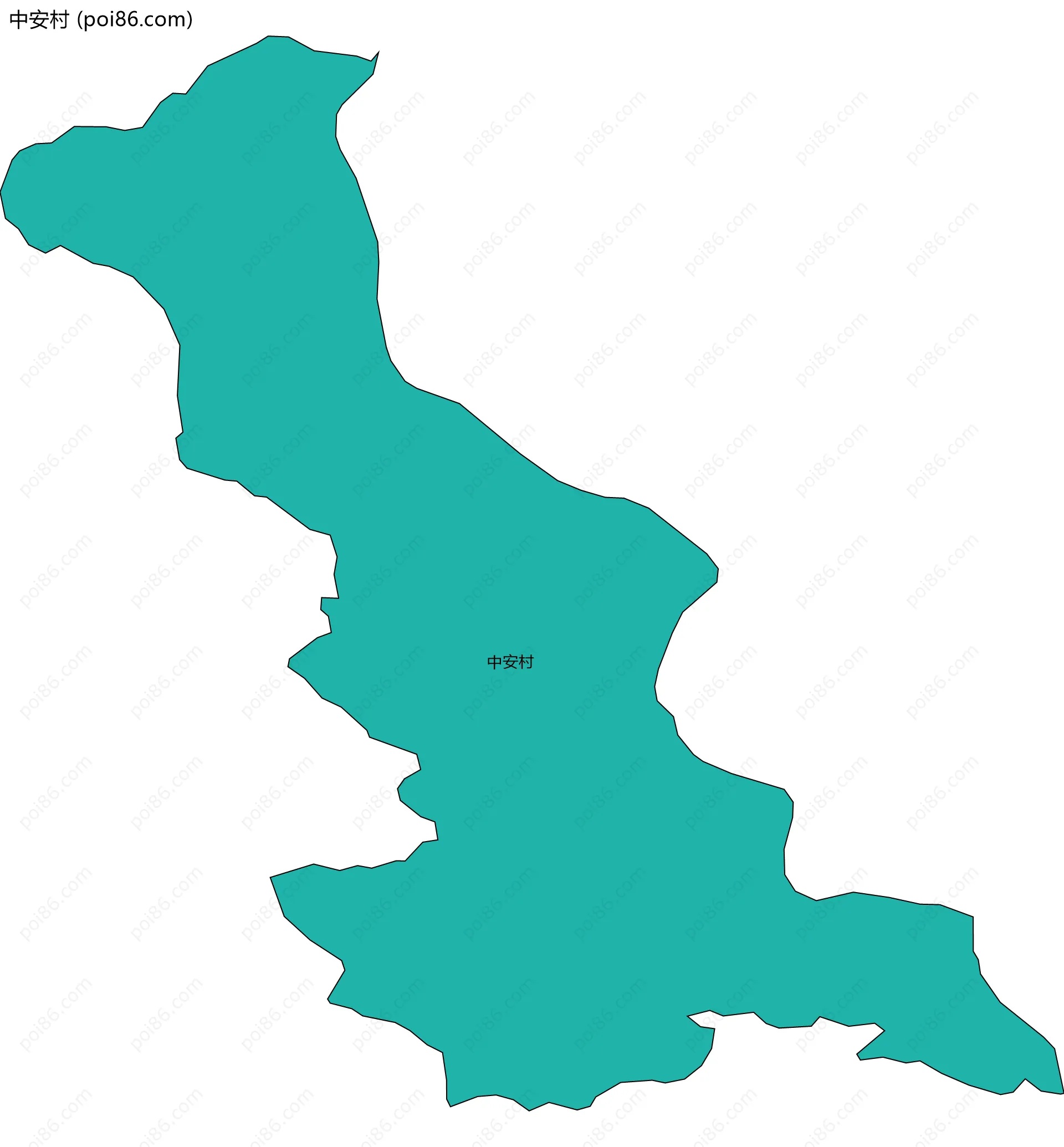 中安村边界地图