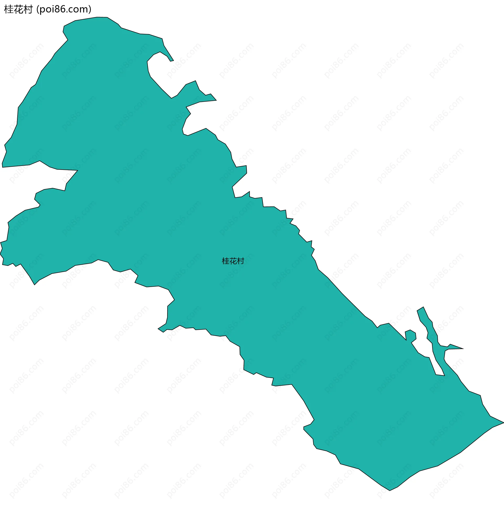 桂花村边界地图