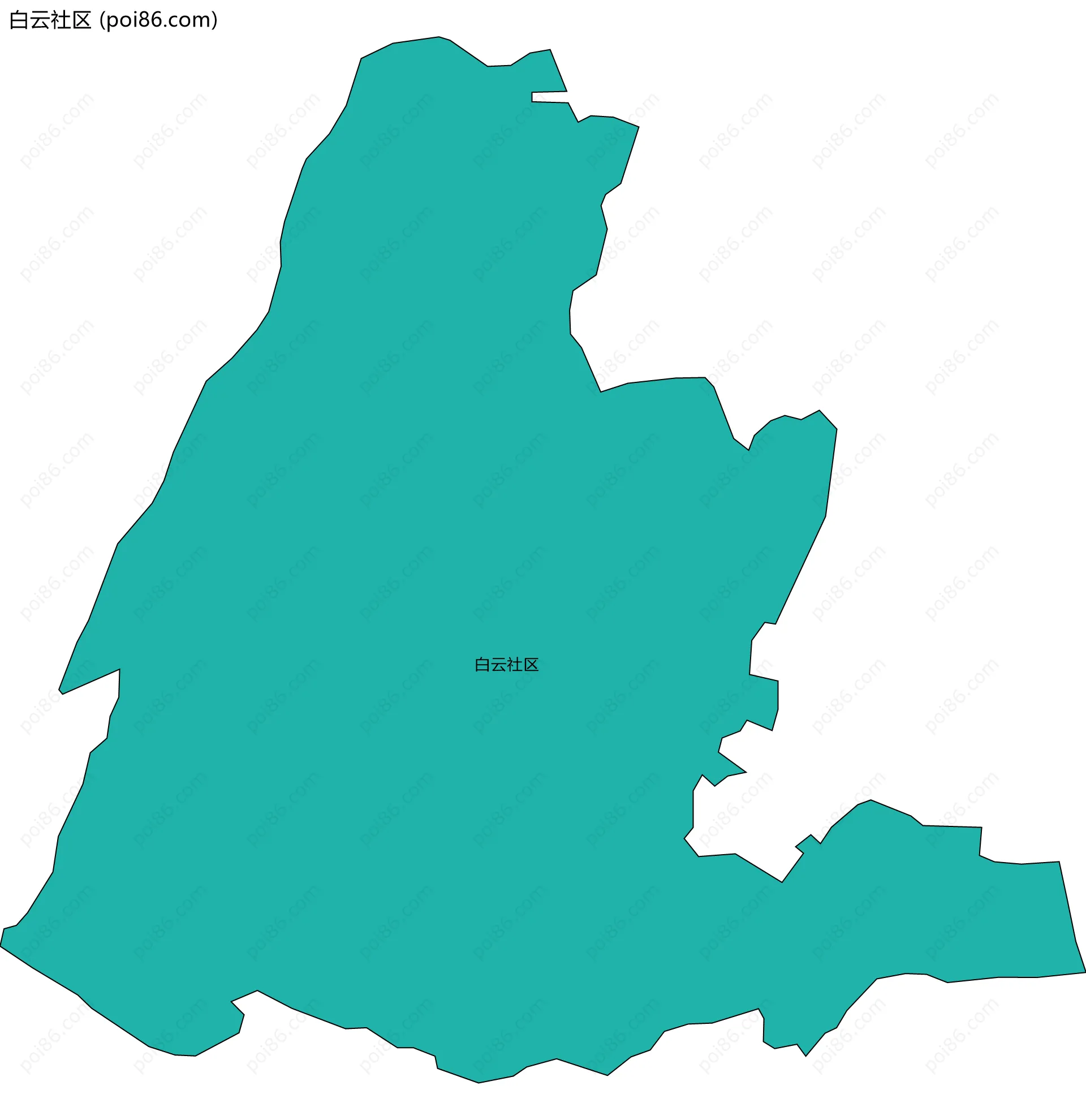 白云社区边界地图