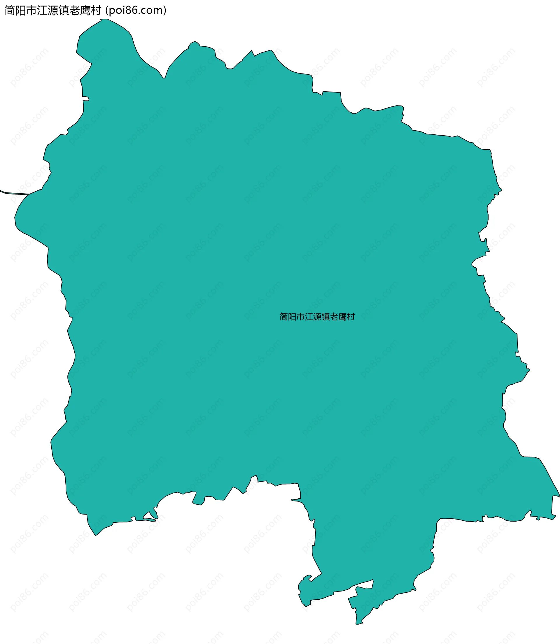 简阳市江源镇老鹰村边界地图