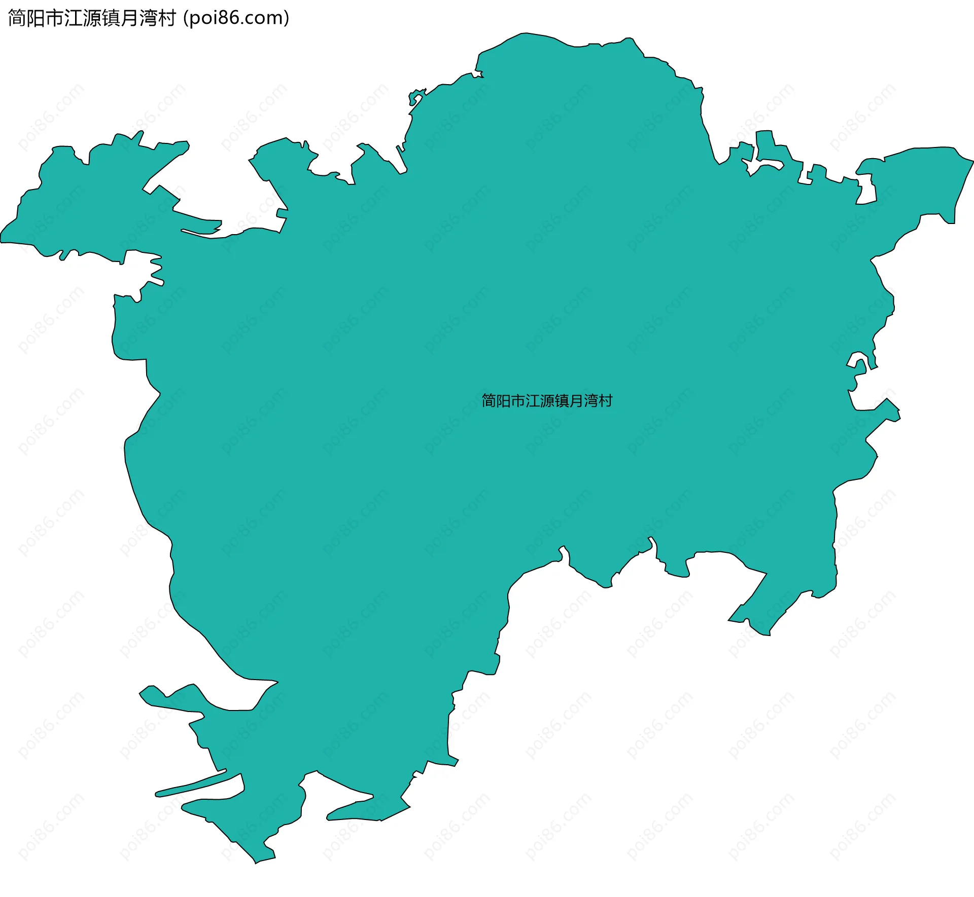 简阳市江源镇月湾村边界地图