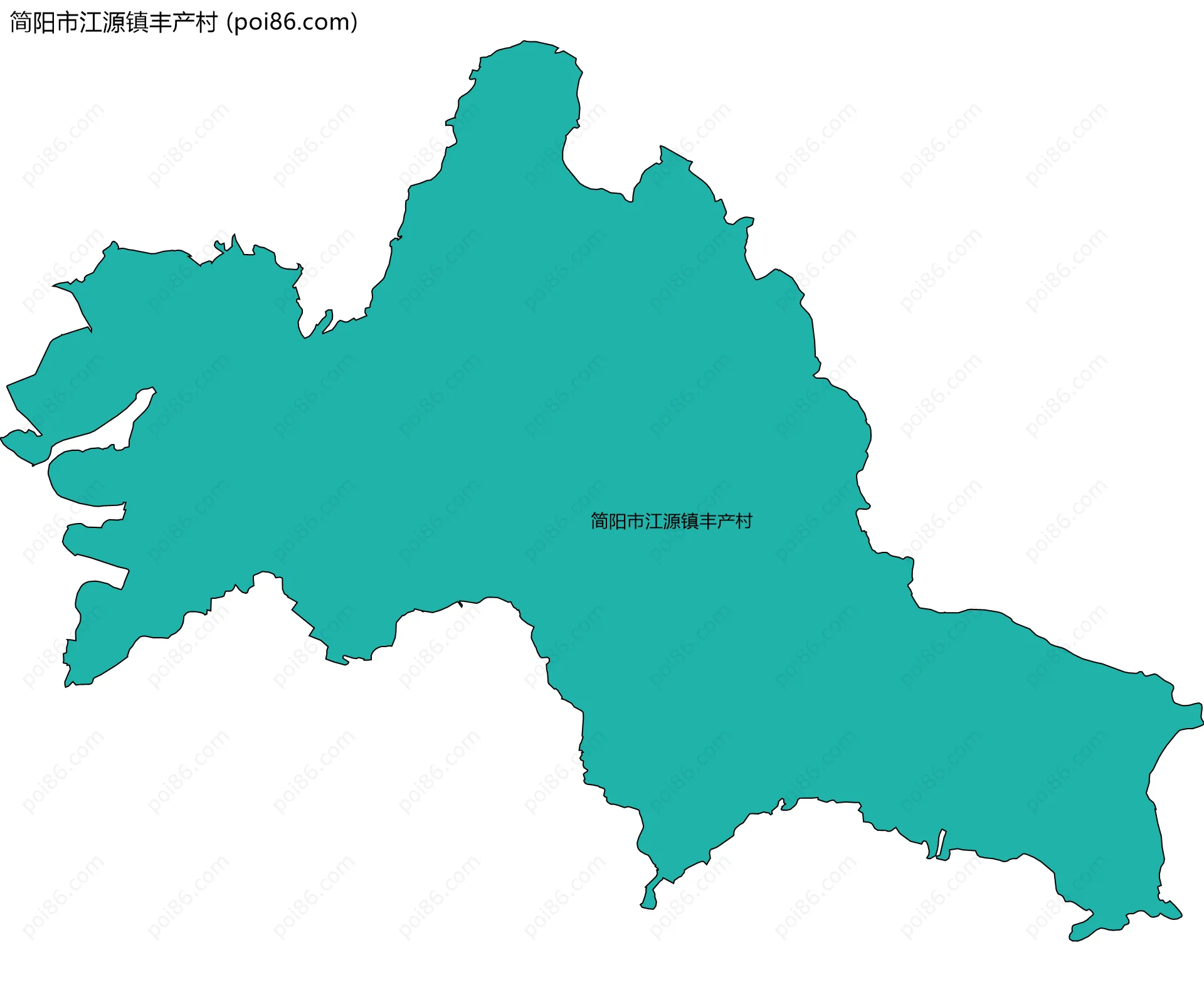 简阳市江源镇丰产村边界地图