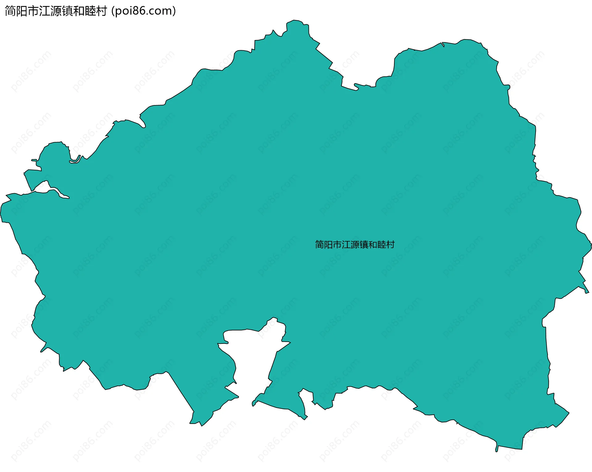 简阳市江源镇和睦村边界地图
