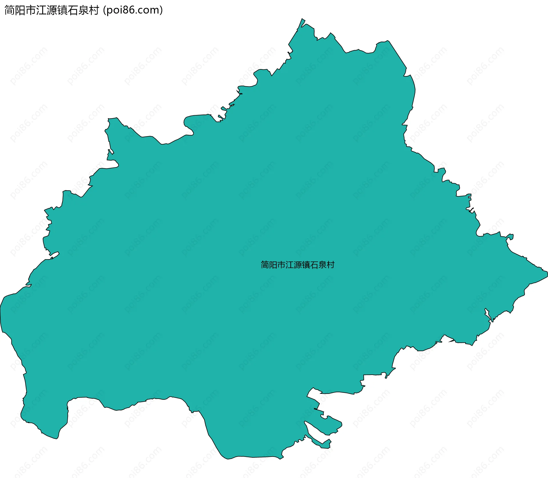 简阳市江源镇石泉村边界地图