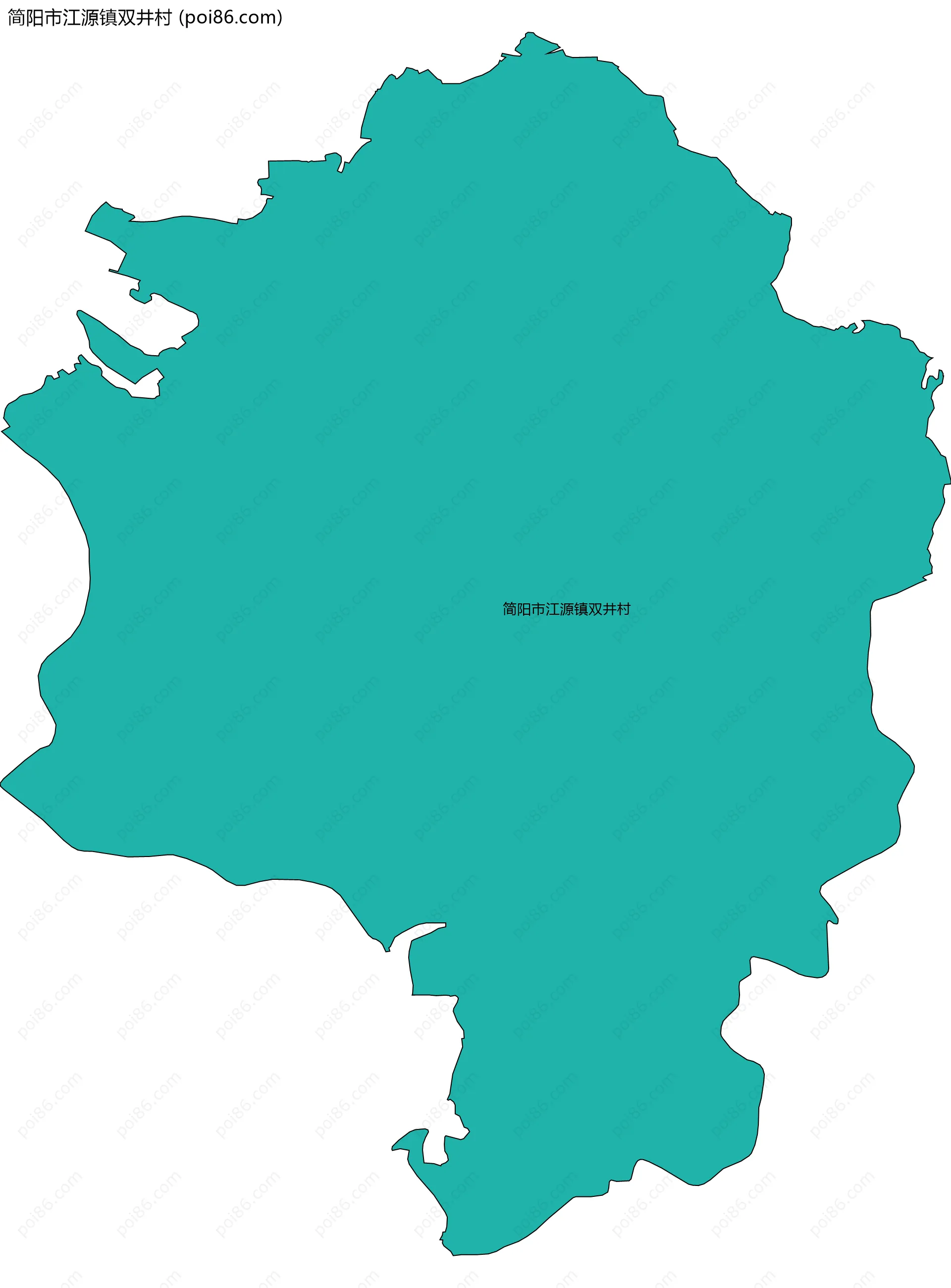 简阳市江源镇双井村边界地图