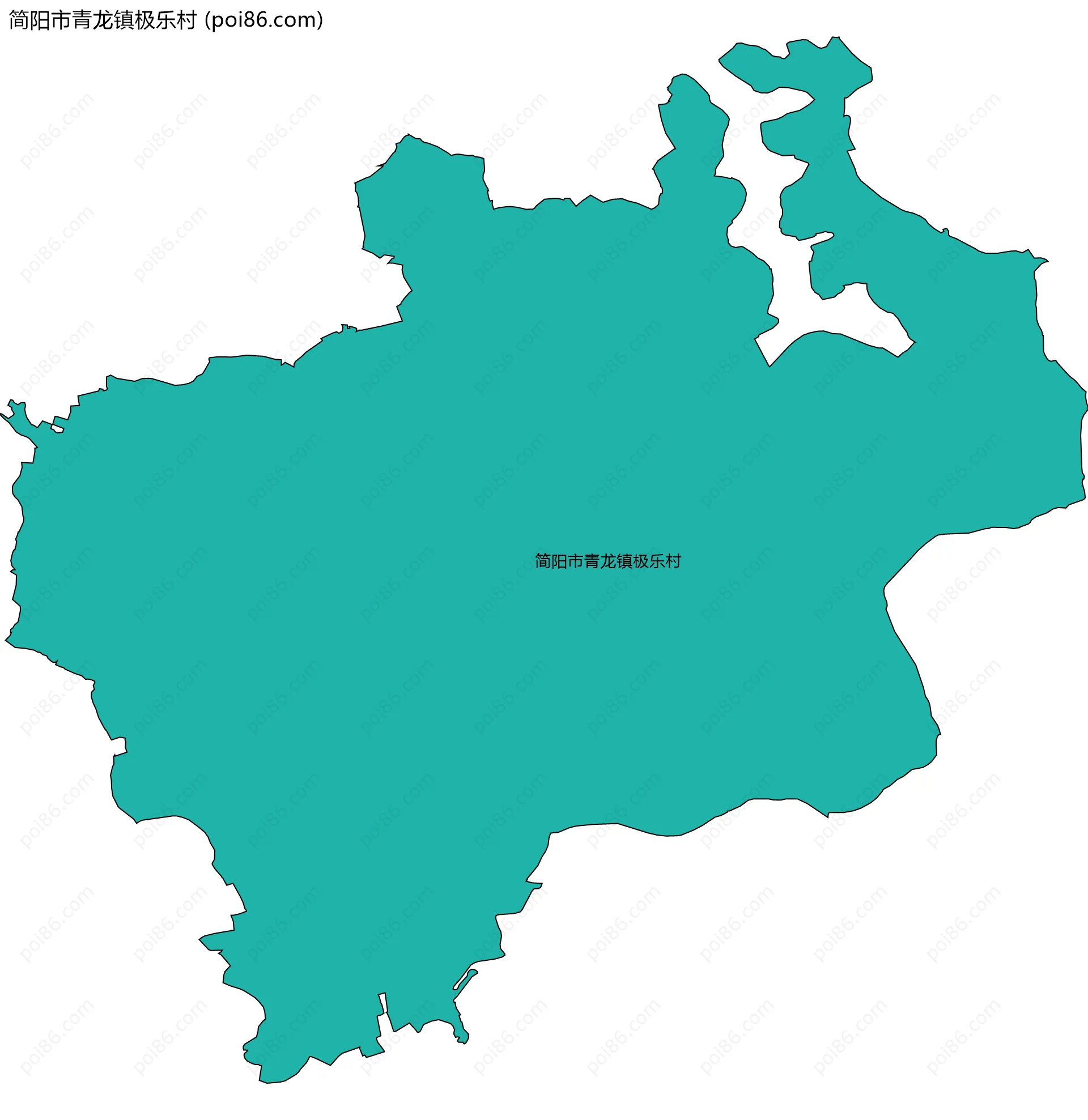 简阳市青龙镇极乐村边界地图