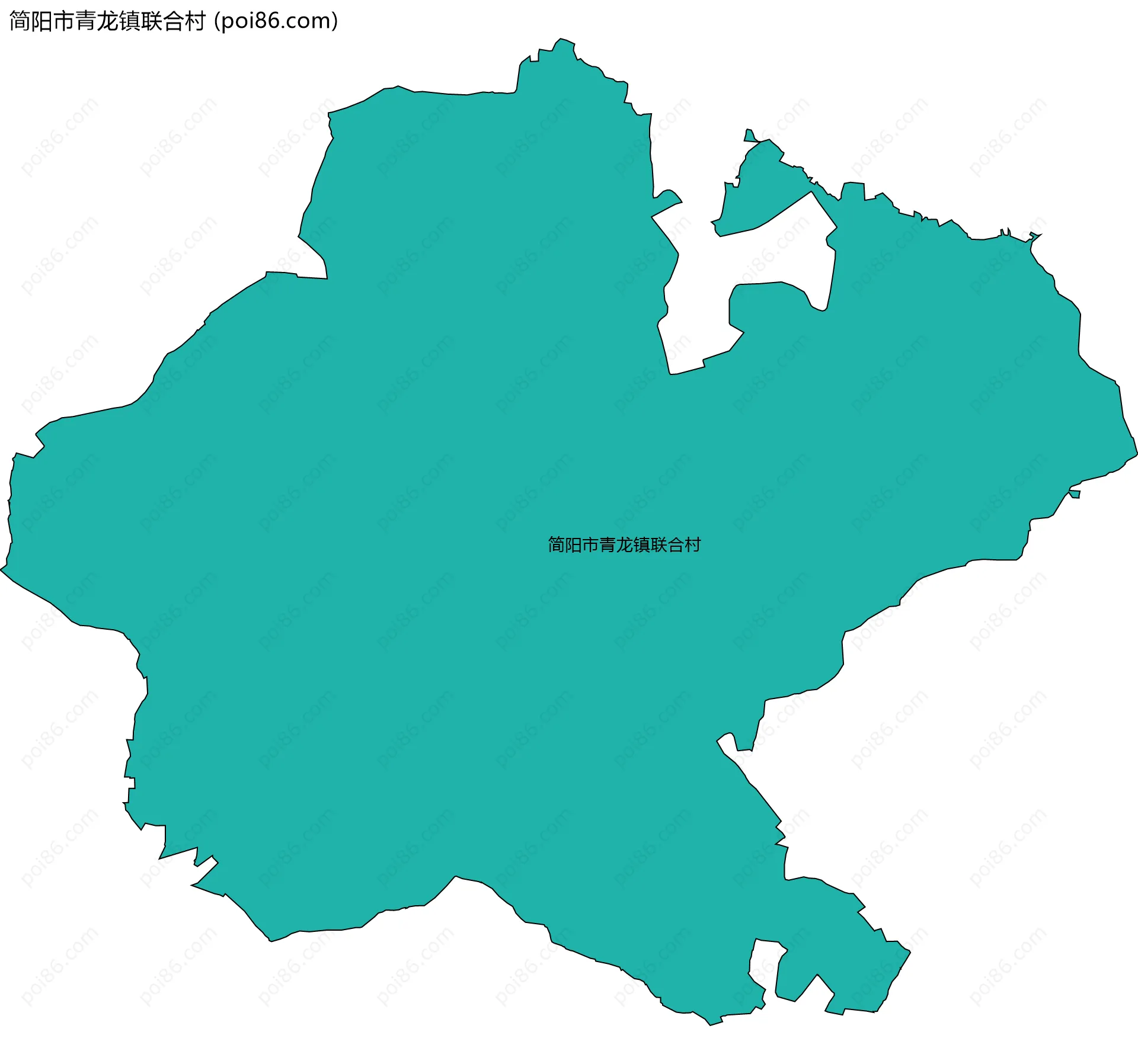 简阳市青龙镇联合村边界地图