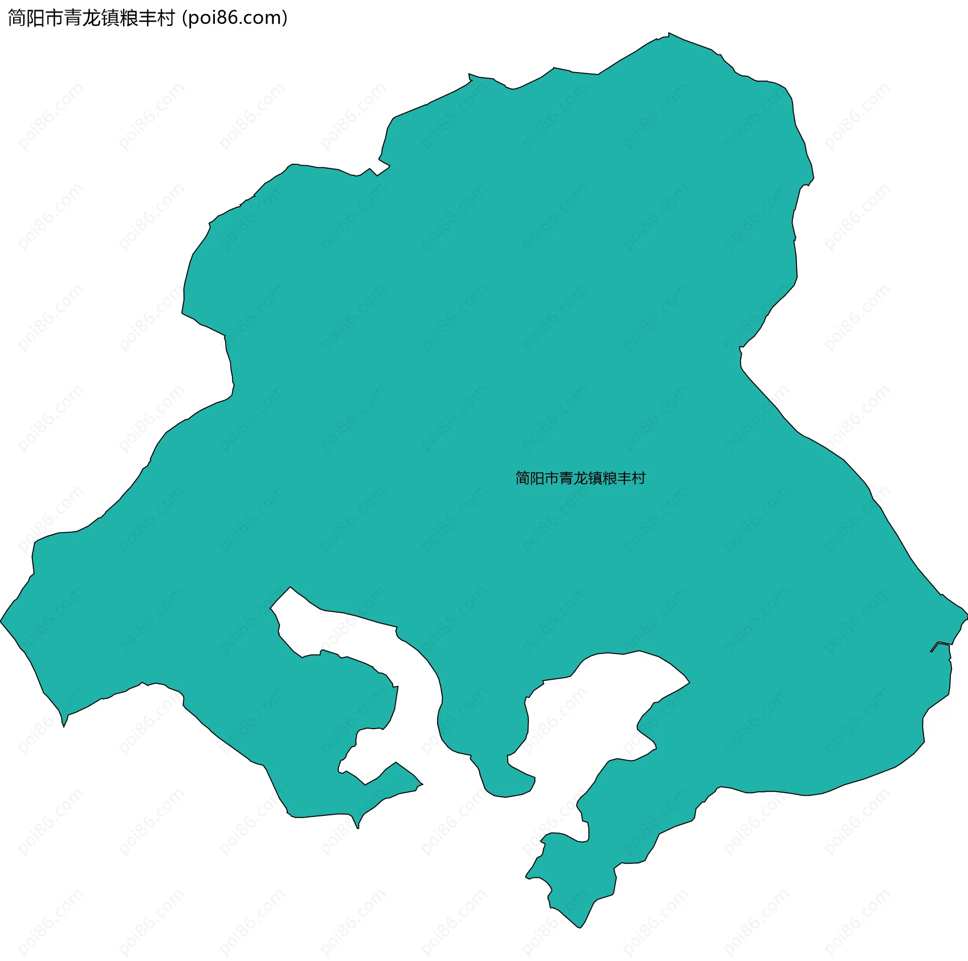 简阳市青龙镇粮丰村边界地图