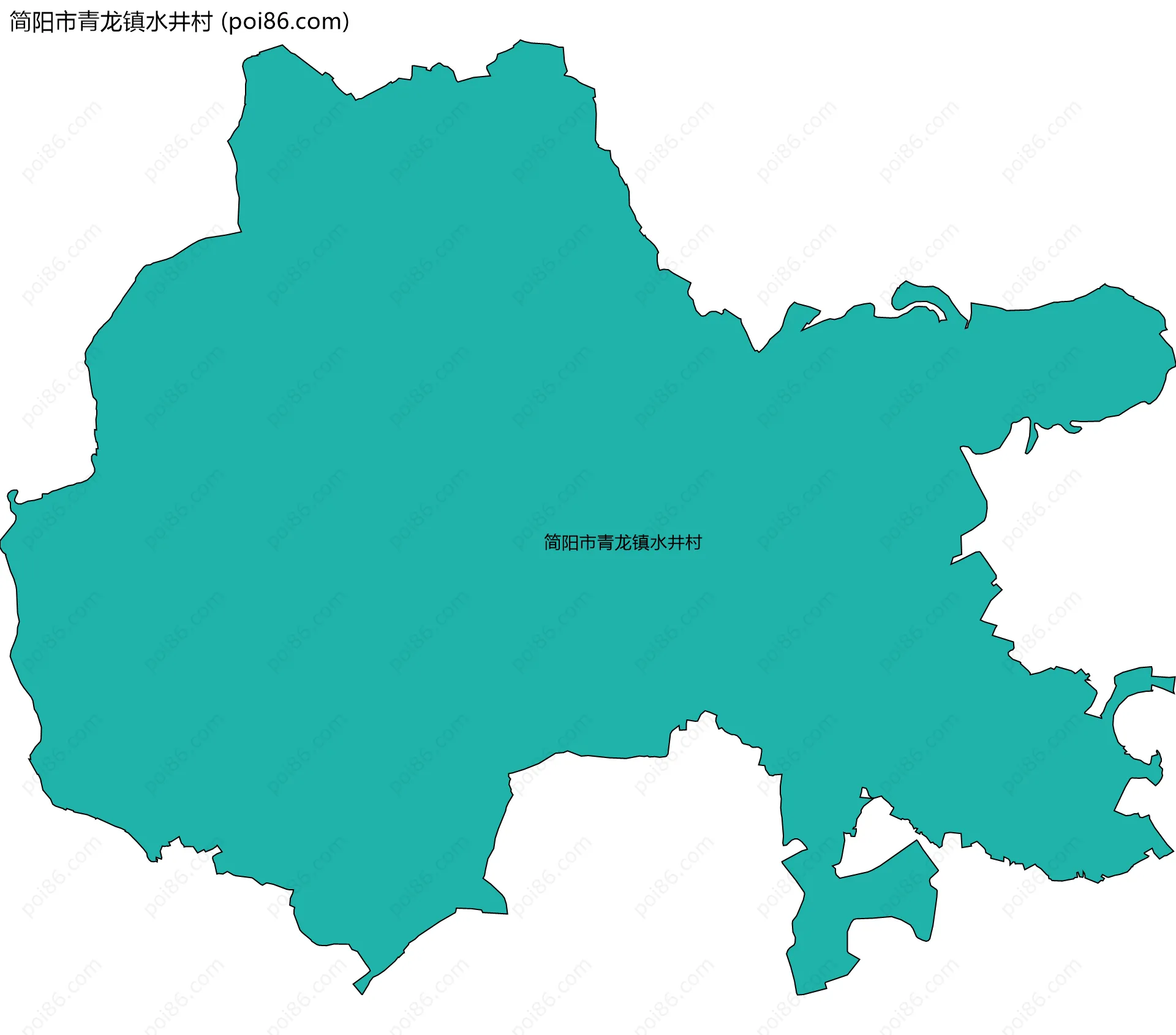 简阳市青龙镇水井村边界地图