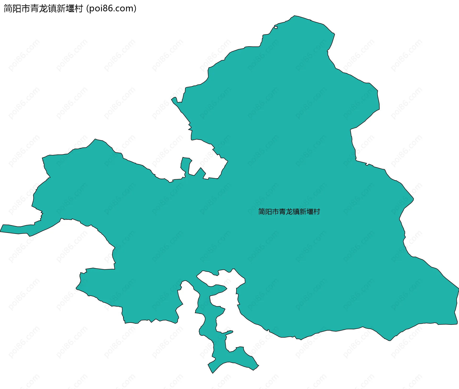 简阳市青龙镇新堰村边界地图