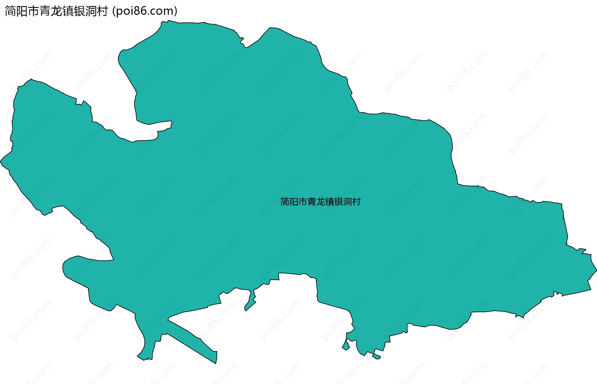 简阳市青龙镇银洞村边界地图