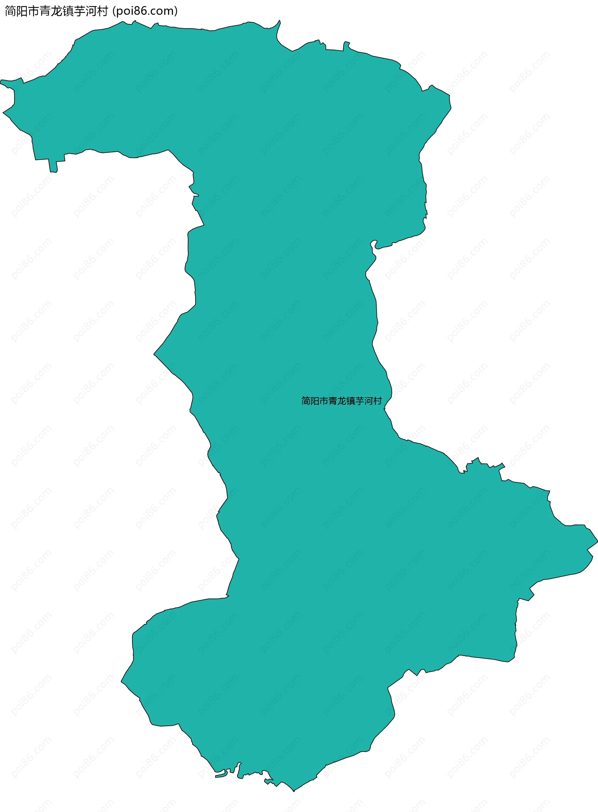简阳市青龙镇芋河村边界地图