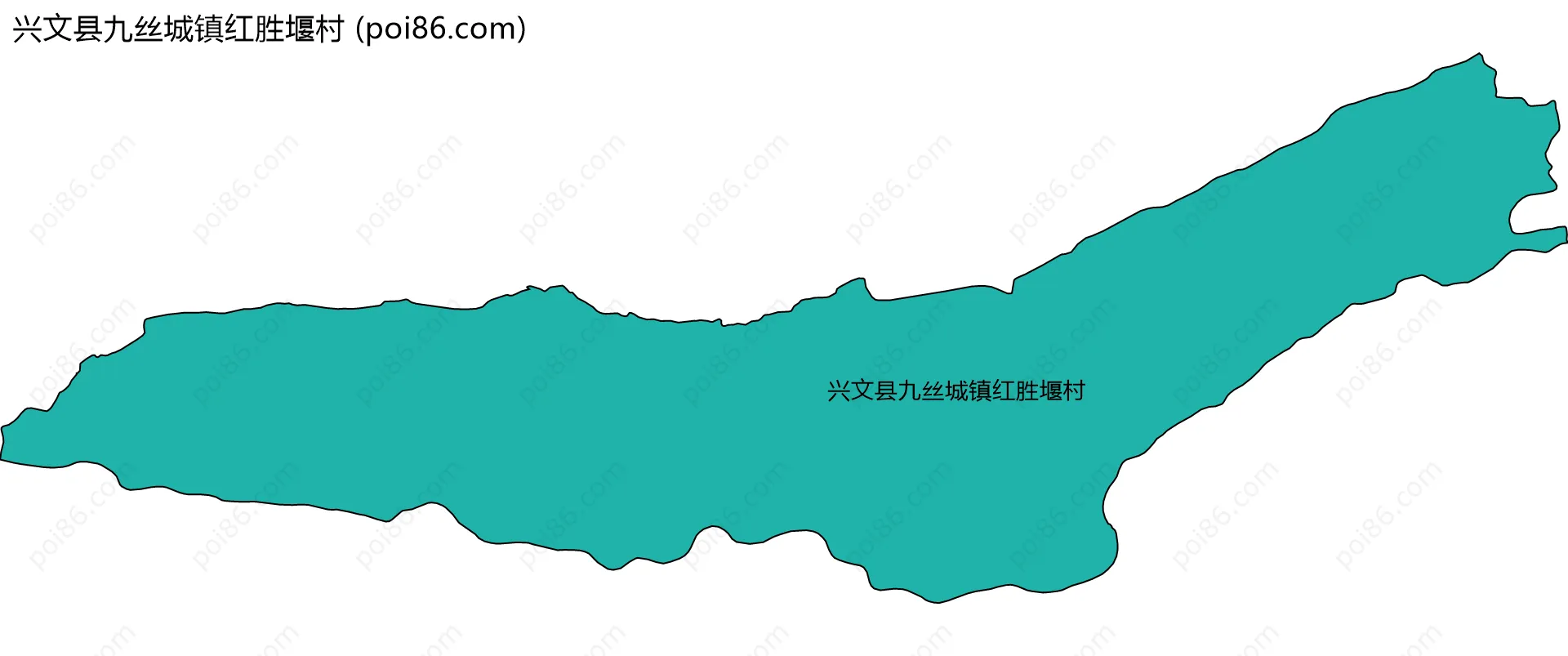 兴文县九丝城镇红胜堰村边界地图