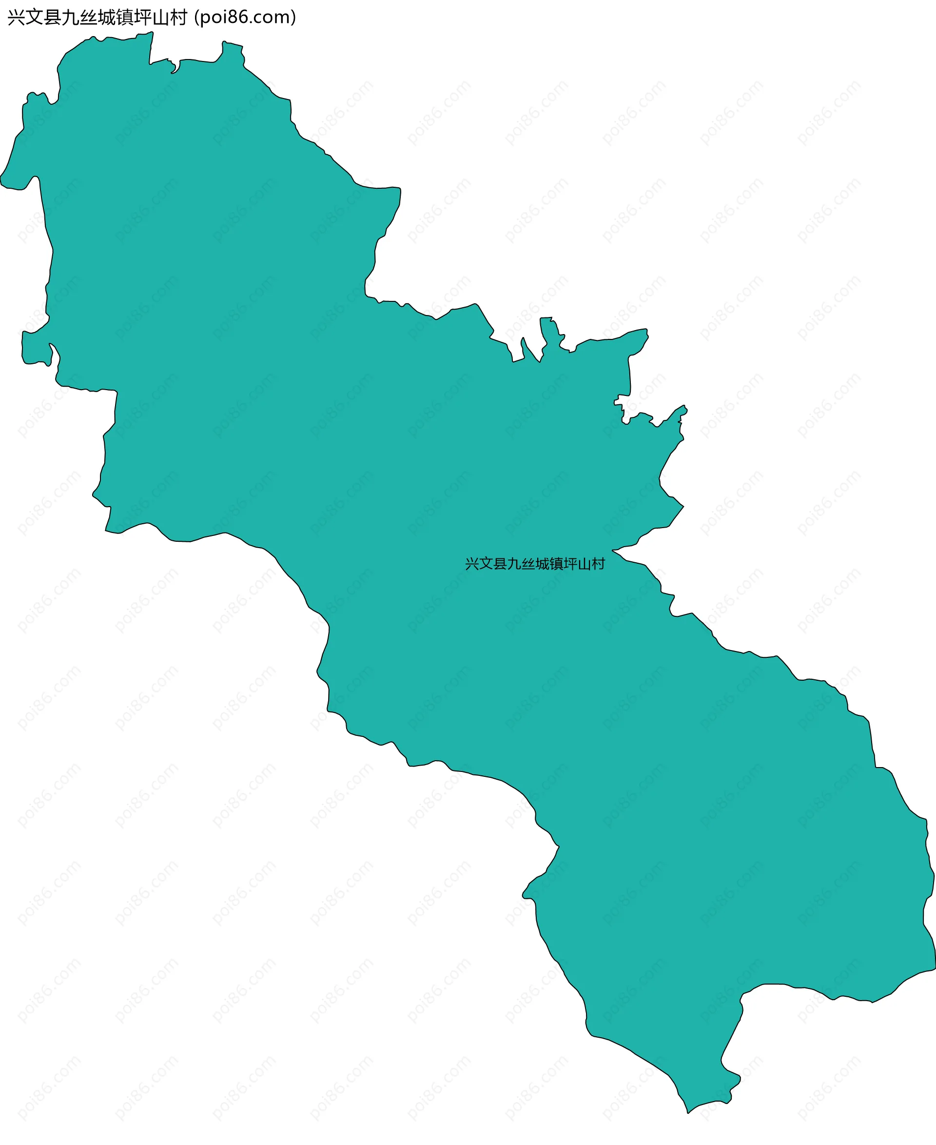兴文县九丝城镇坪山村边界地图