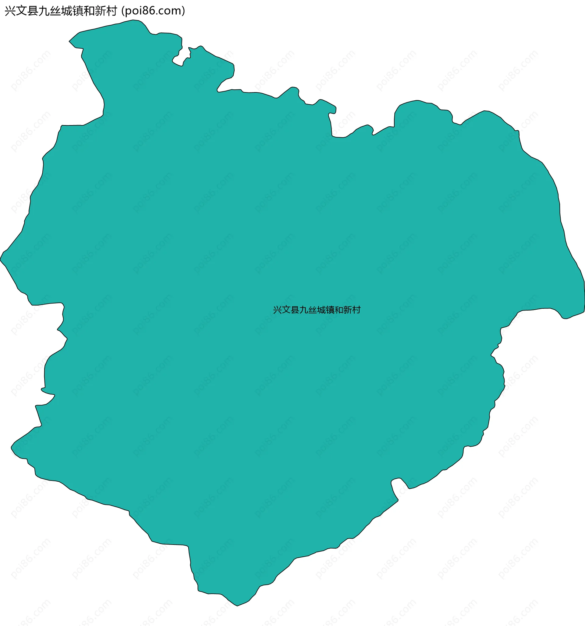 兴文县九丝城镇和新村边界地图