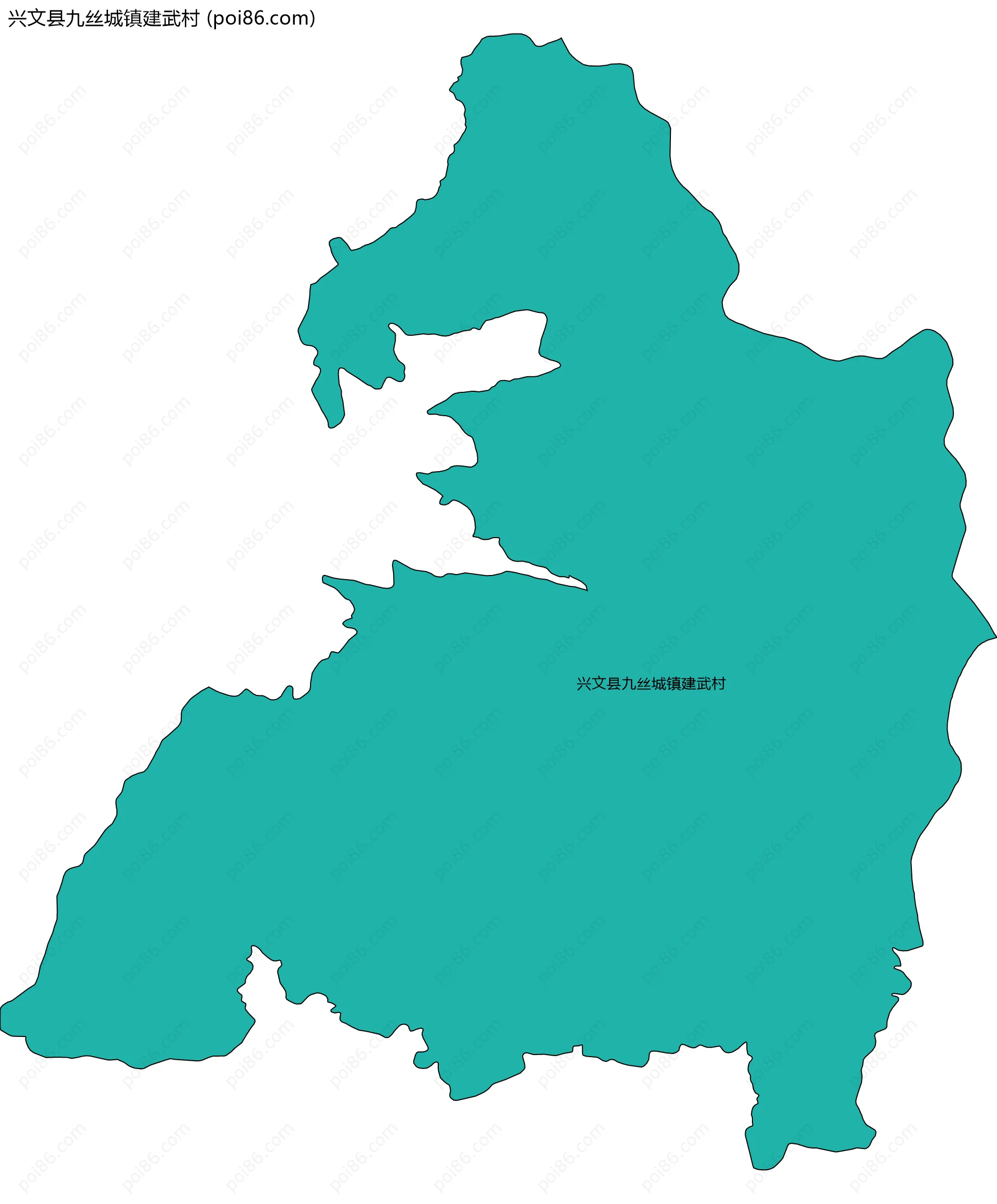 兴文县九丝城镇建武村边界地图