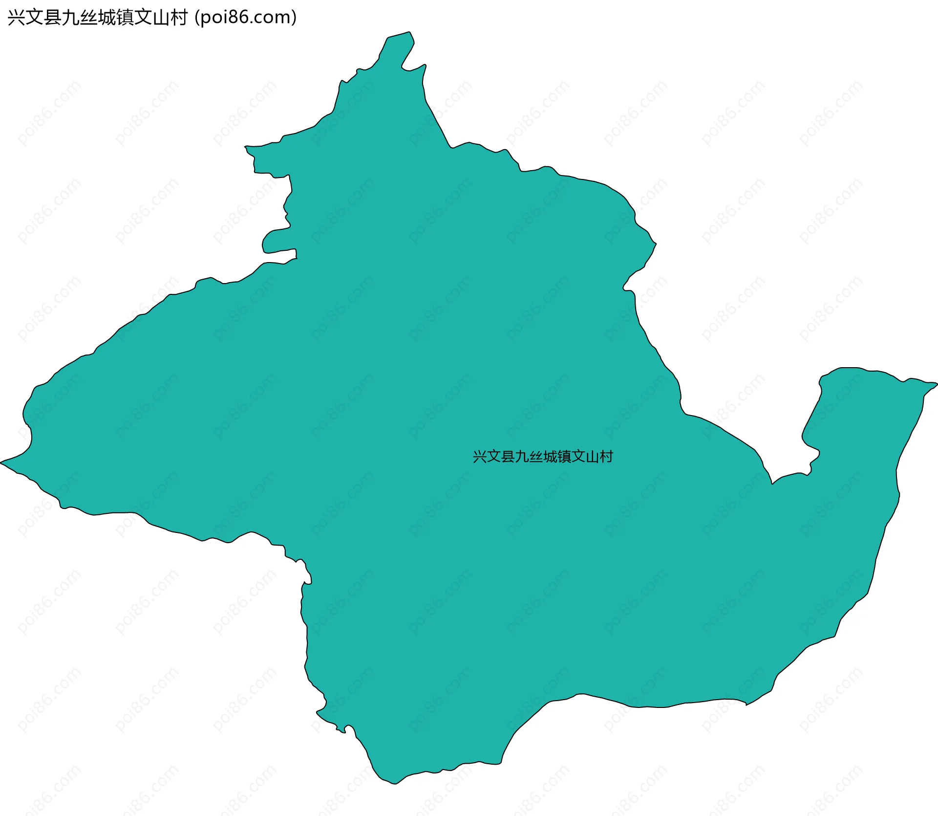 兴文县九丝城镇文山村边界地图