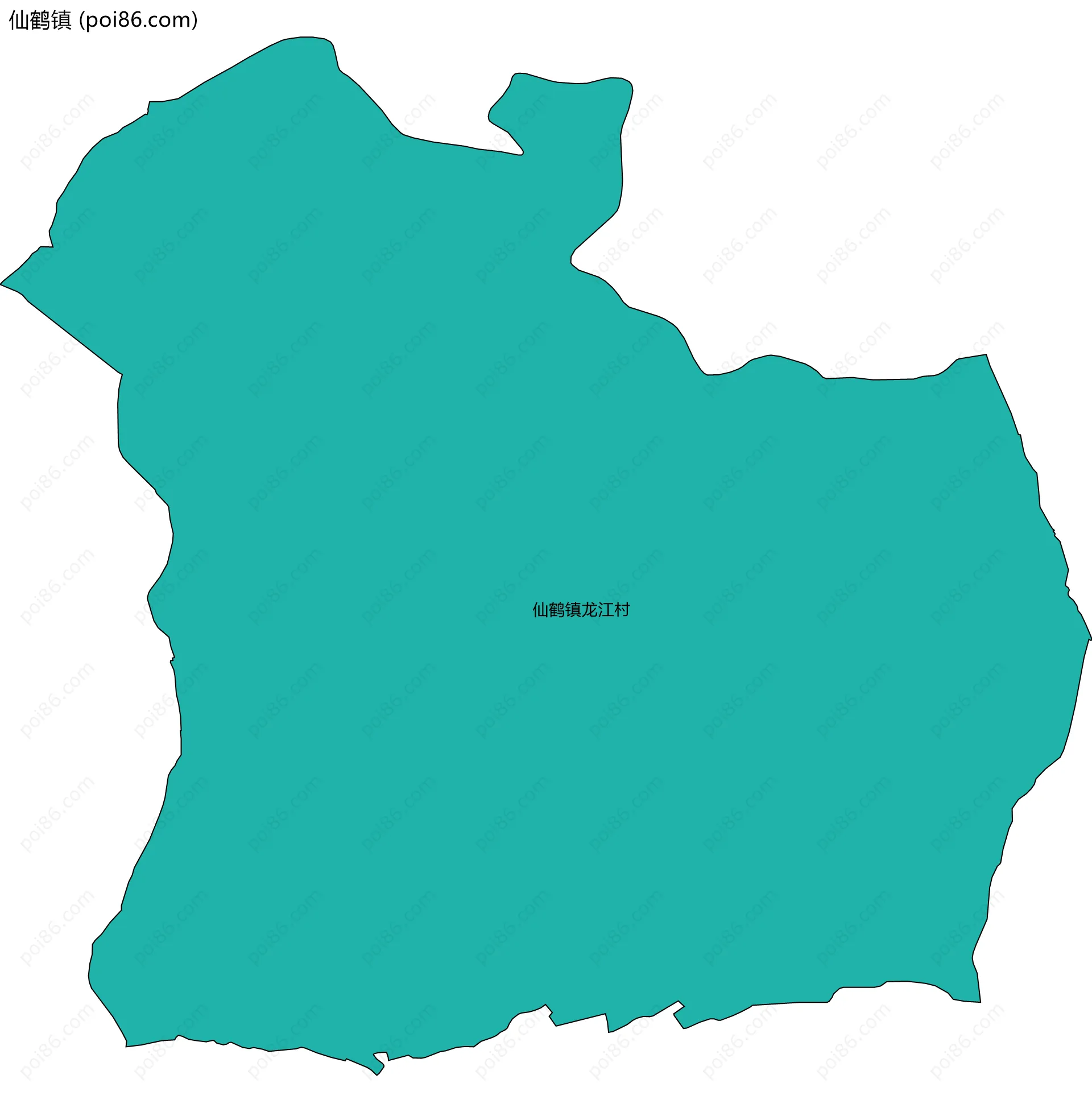 仙鹤镇边界地图(五级行政区划)