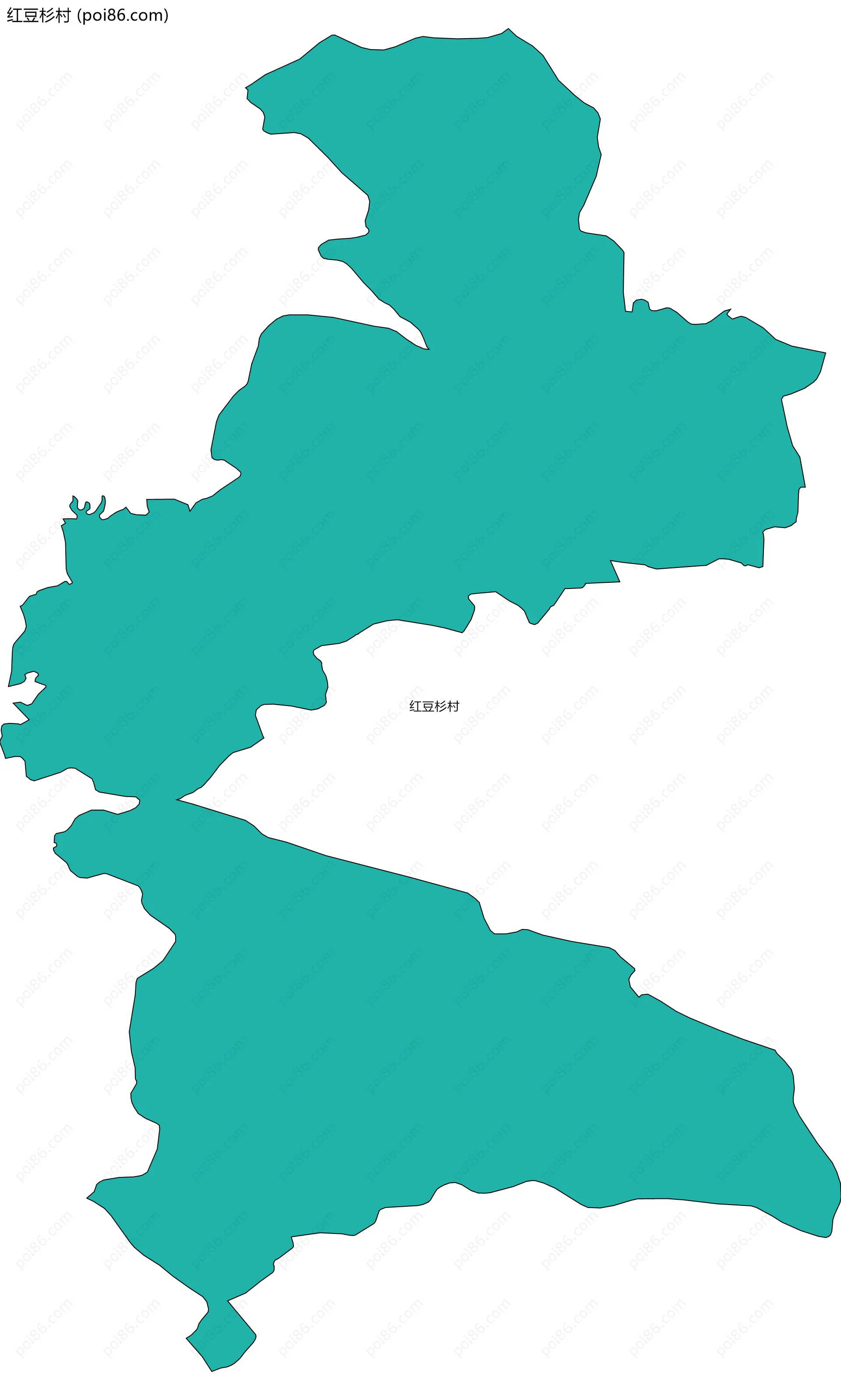 红豆杉村边界地图