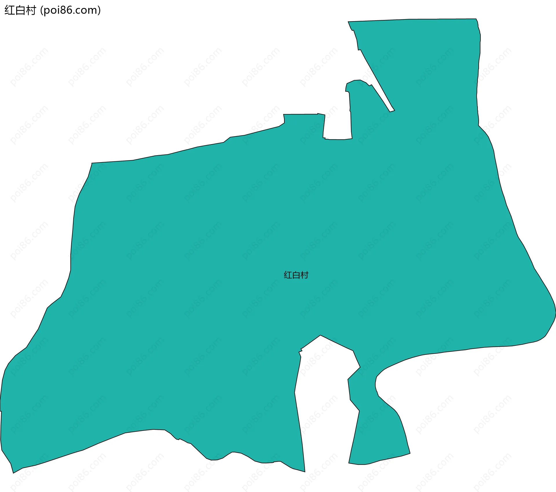 红白村边界地图