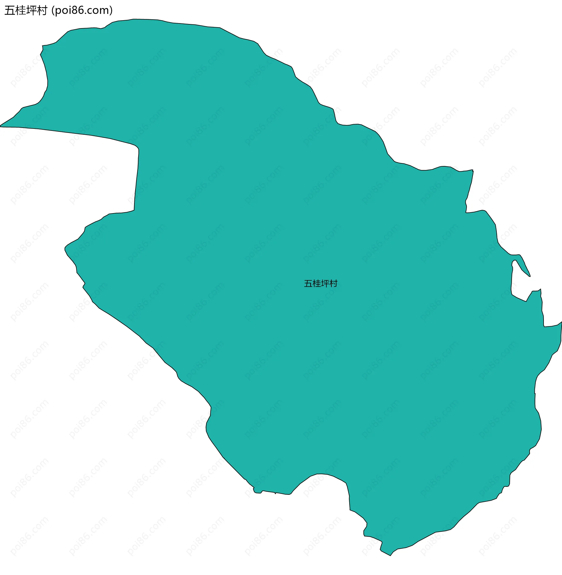 五桂坪村边界地图