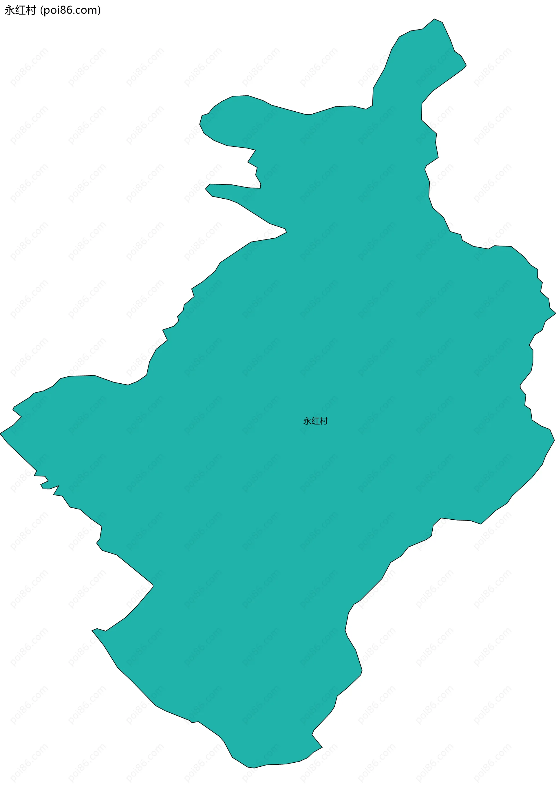 永红村边界地图