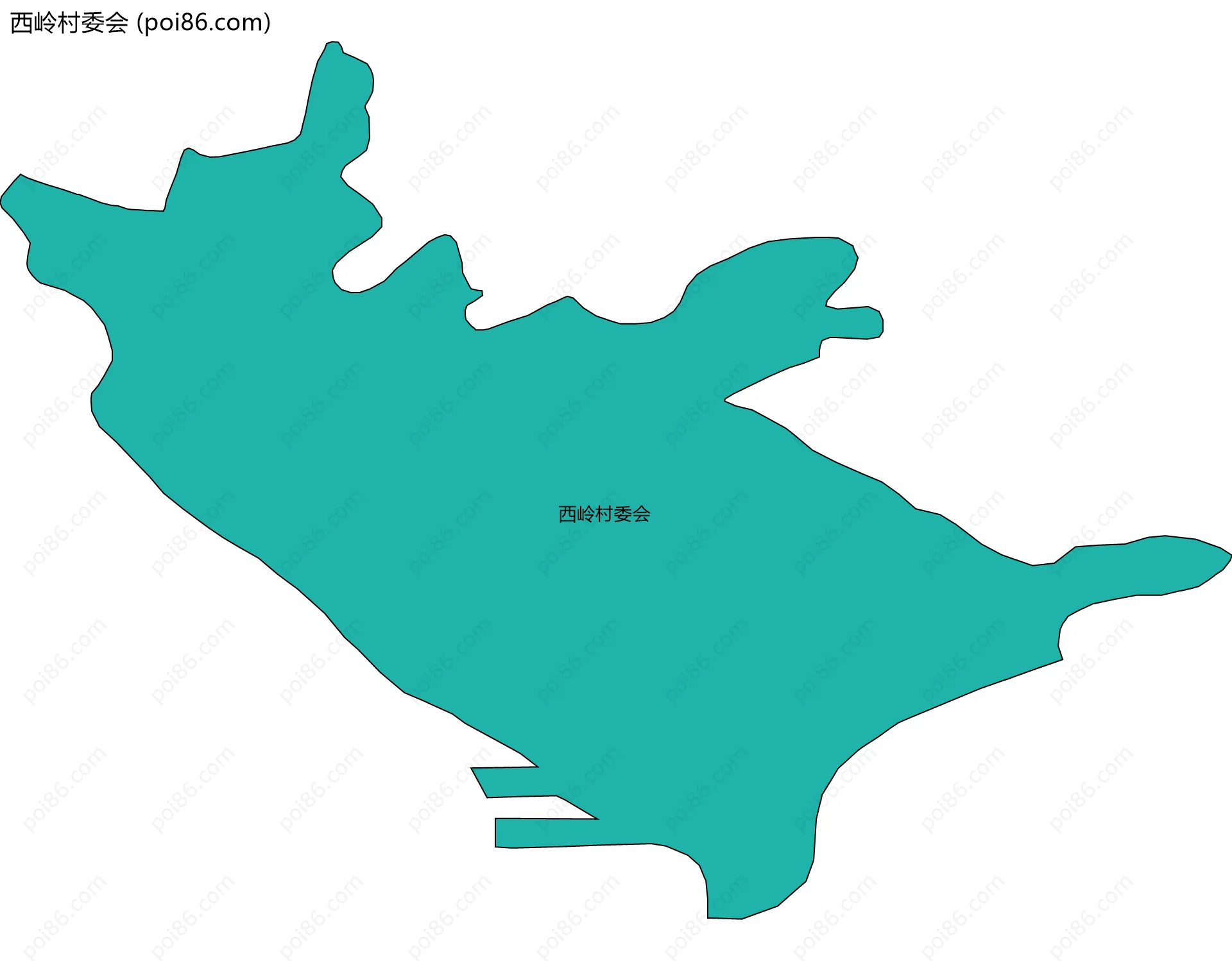 西岭村委会边界地图