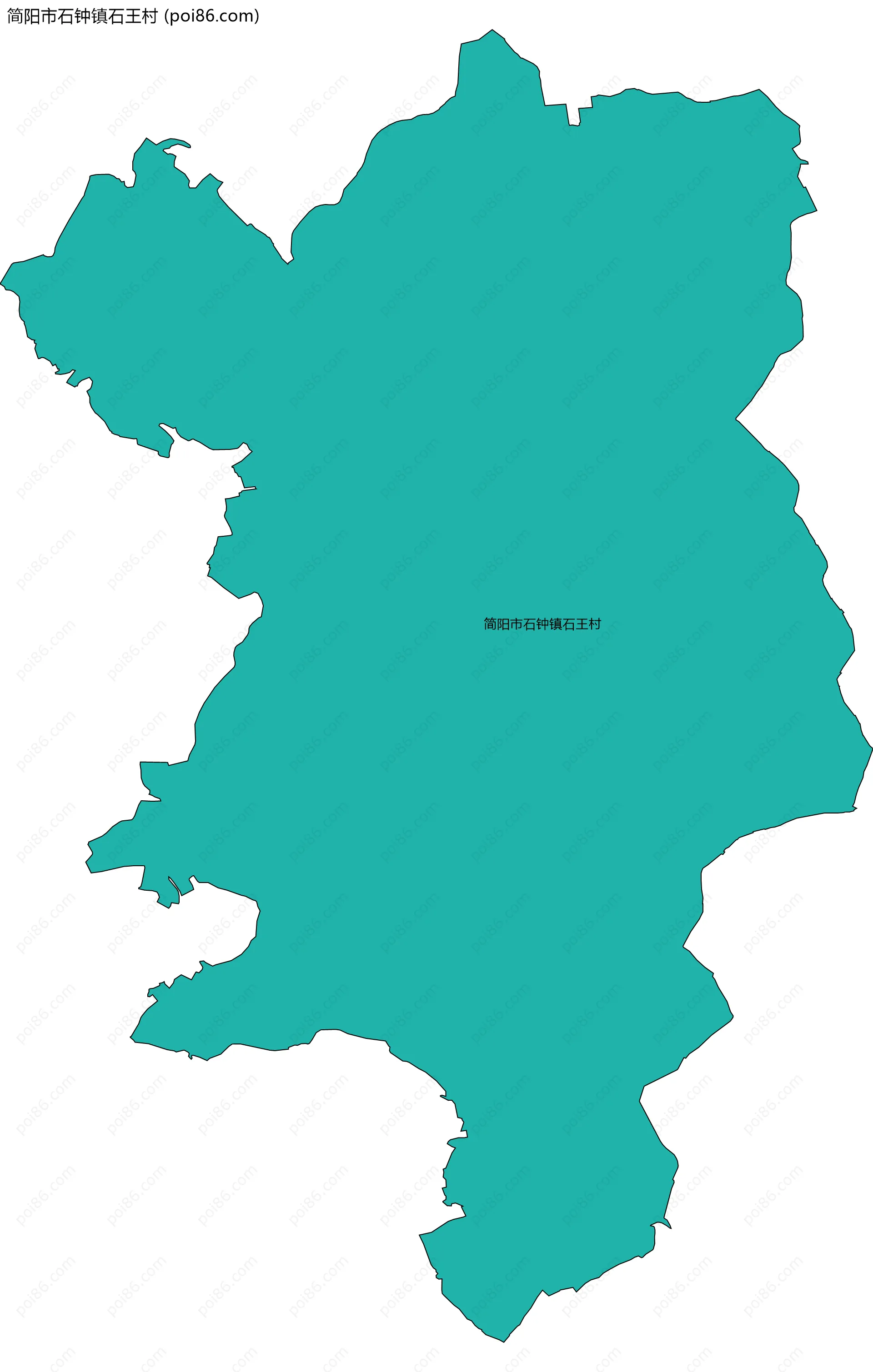 简阳市石钟镇石王村边界地图
