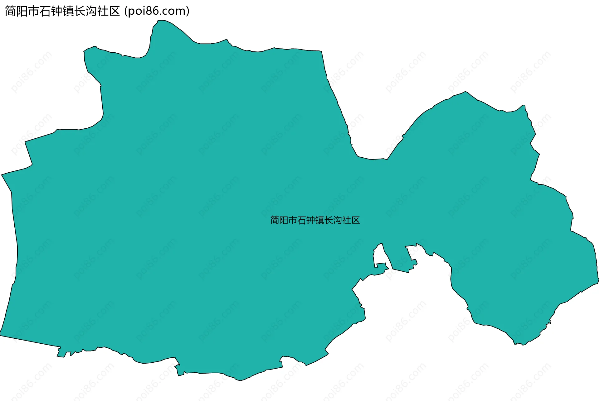 简阳市石钟镇长沟社区边界地图