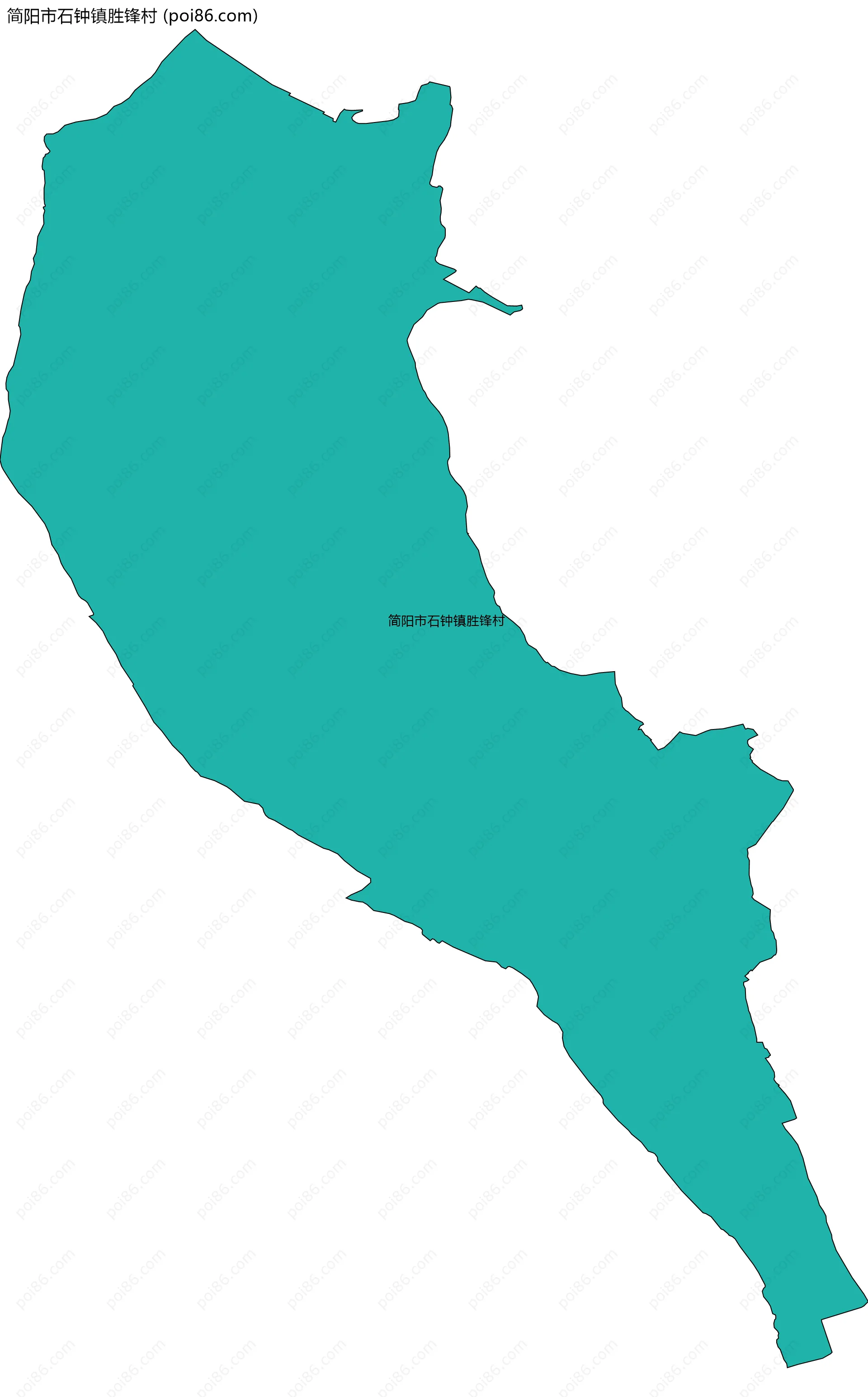 简阳市石钟镇胜锋村边界地图