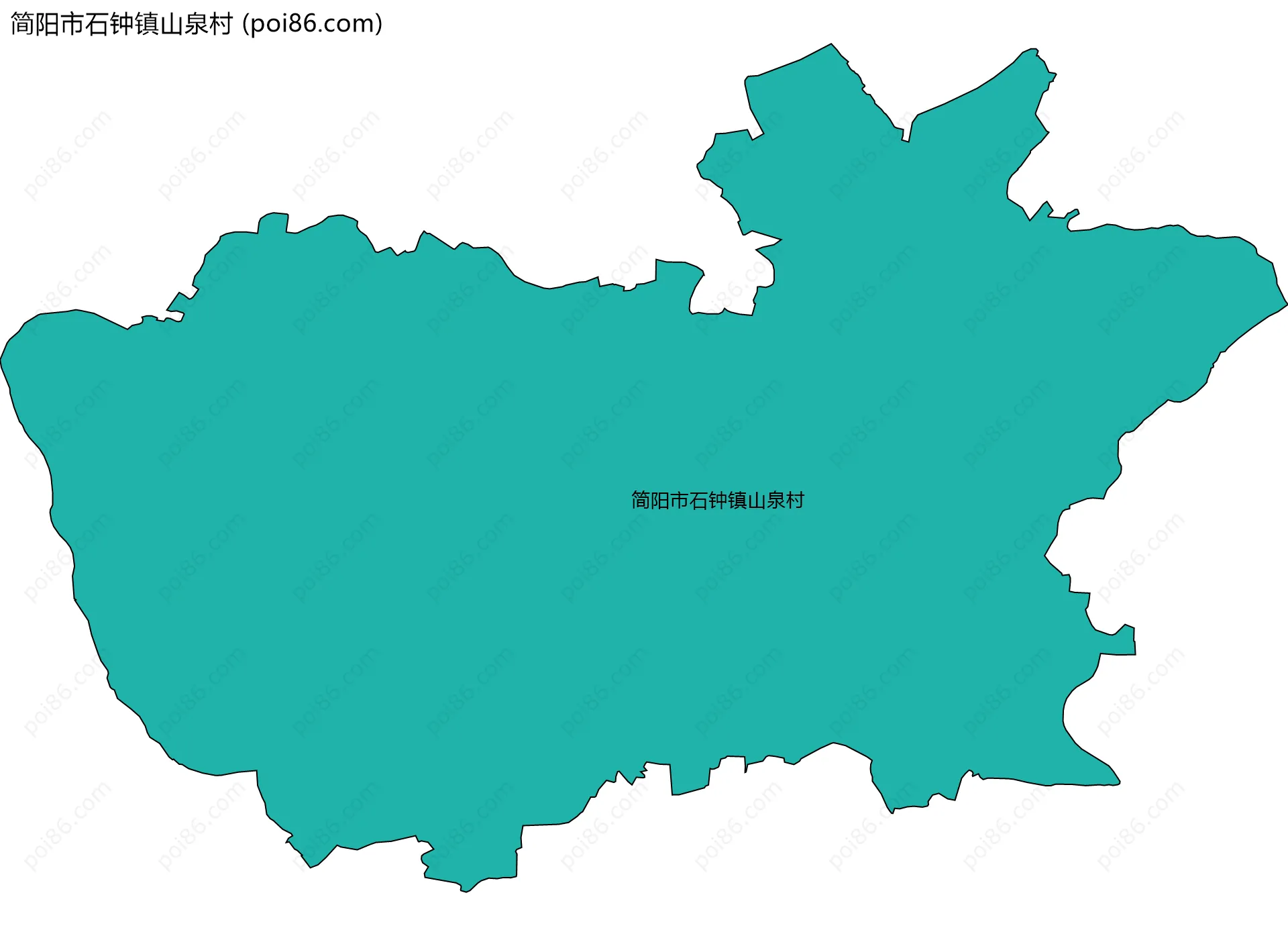 简阳市石钟镇山泉村边界地图