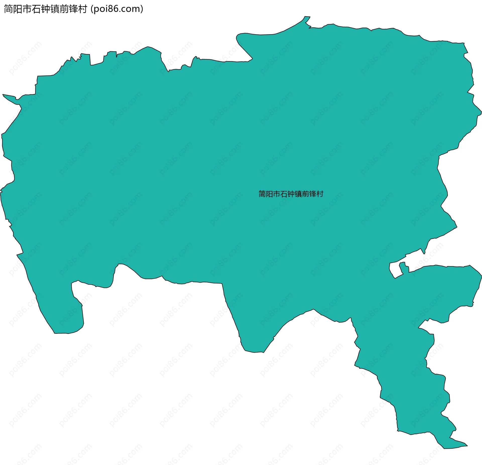 简阳市石钟镇前锋村边界地图