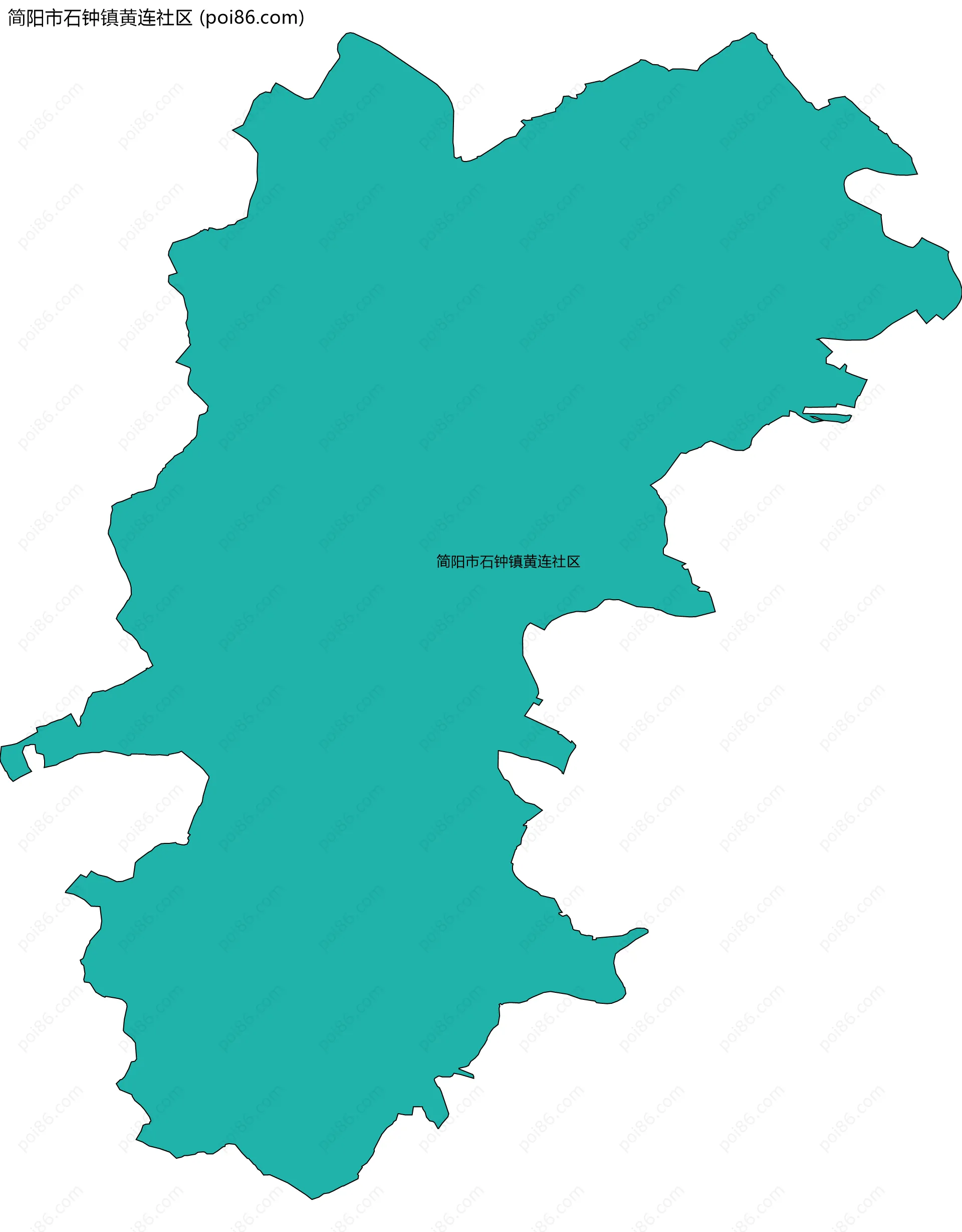 简阳市石钟镇黄连社区边界地图